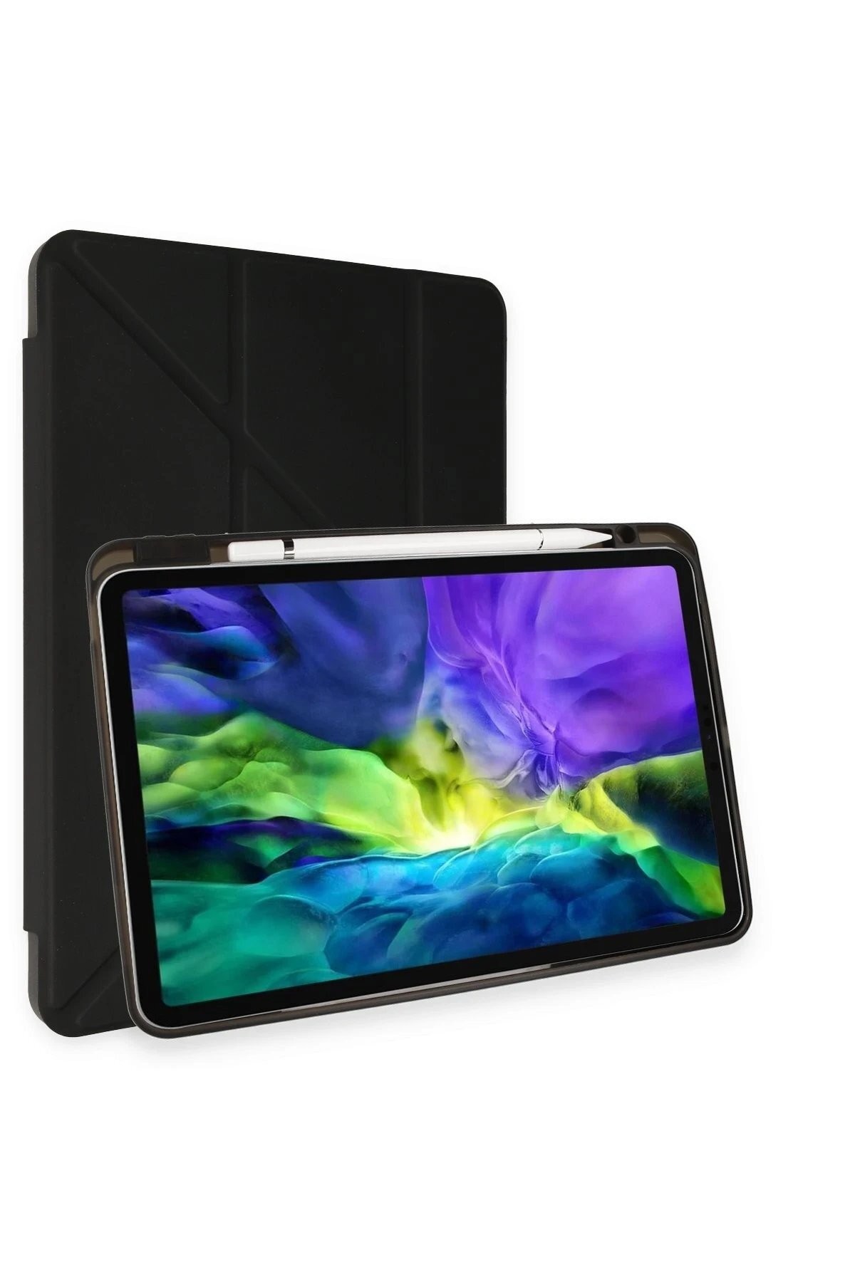 iPad Pro 11 (2018) Kılıf Kalemlikli Mars Tablet Kılıfı - Siyah