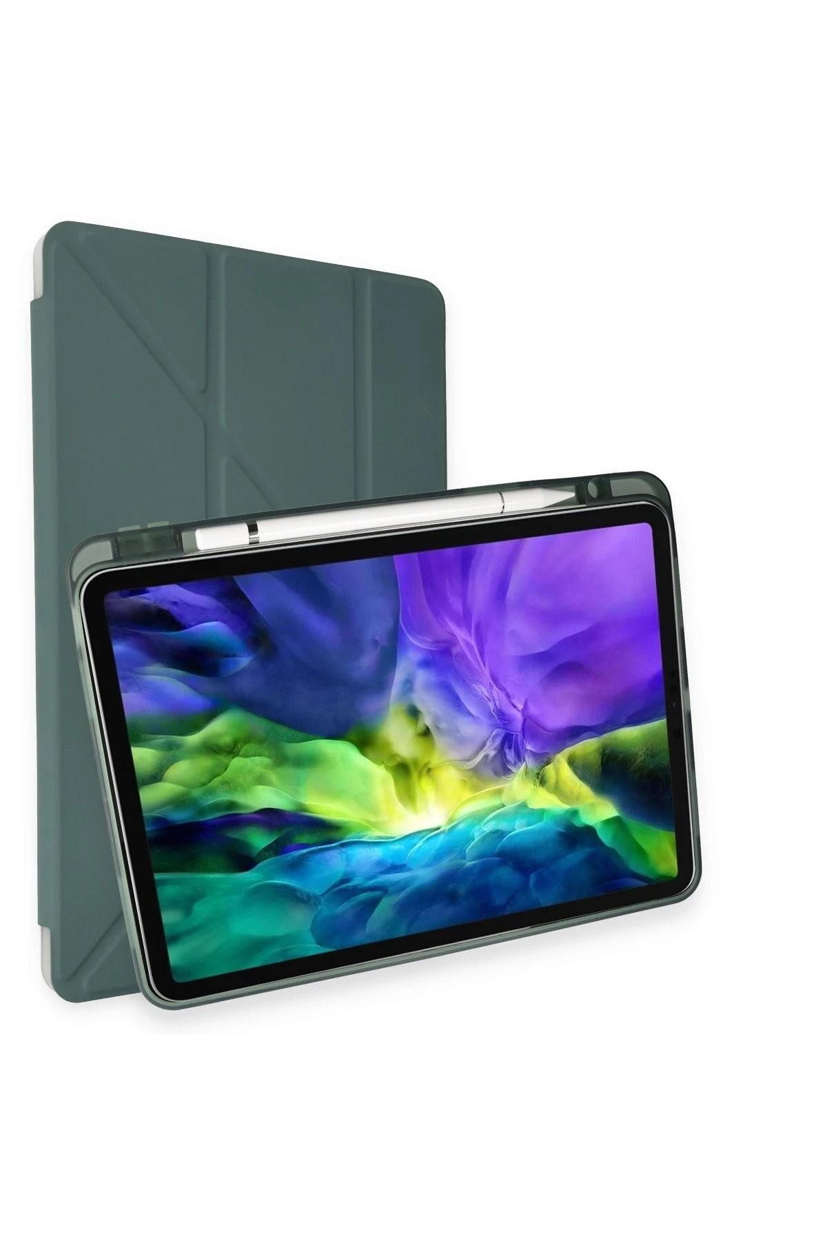 iPad Pro 11 (2018) Kılıf Kalemlikli Mars Tablet Kılıfı - Koyu Yeşil