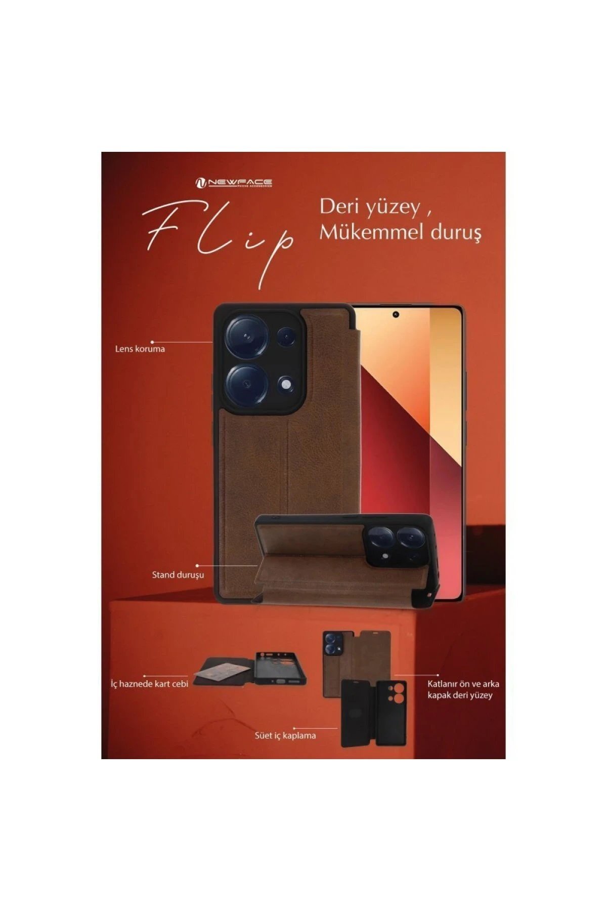 Xiaomi Redmi 14C Kılıf Flip Cover - Koyu Yeşil