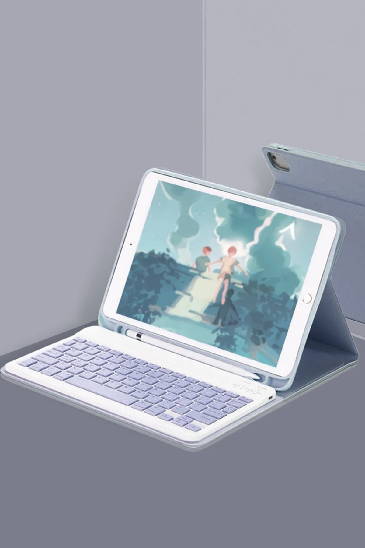 iPad Air 11 (2024) Kılıf KC01 Smart Klavyeli Tablet Kılıfı - Lacivert