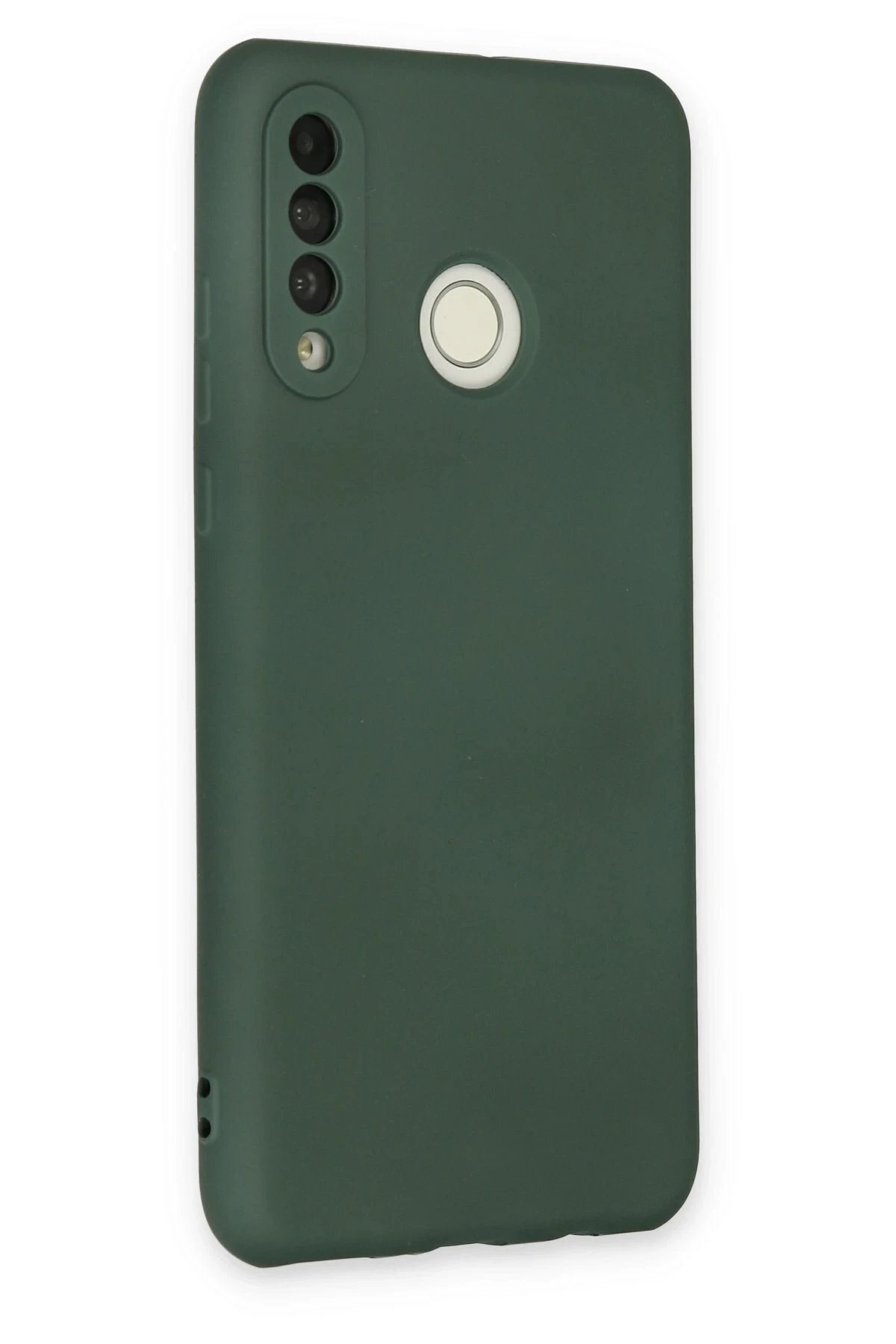 Huawei P30 Lite Kılıf Nano içi Kadife Silikon - Koyu Yeşil