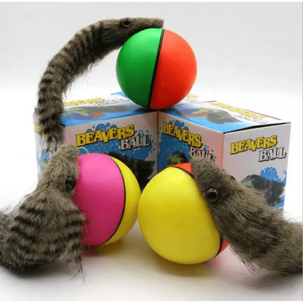 Hareketli Sesli Peluş Toplu Fare Pilli Kedi Oyuncağı 8 CM