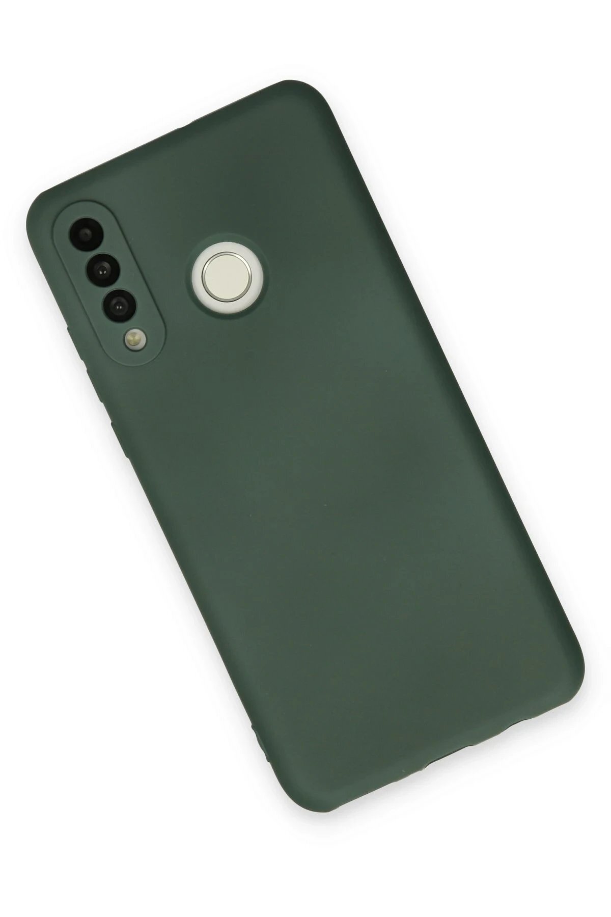 Huawei P30 Lite Kılıf Nano içi Kadife Silikon - Koyu Yeşil