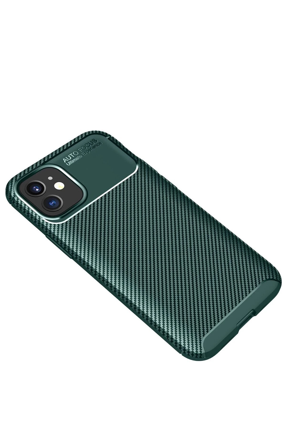 iPhone 12 Mini Kılıf Auto Focus Karbon Kapak - Yeşil