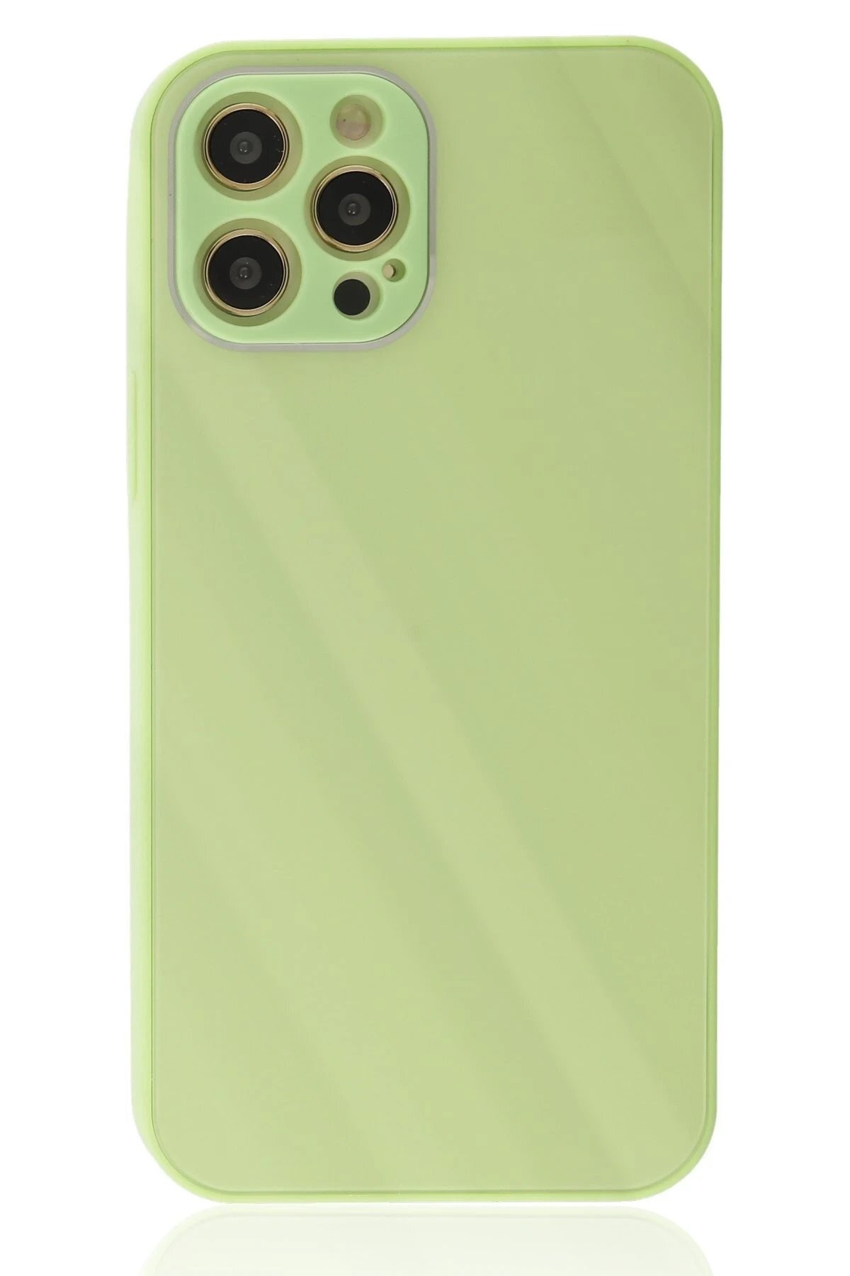 iPhone 12 Pro Kılıf Glass Kapak - Açık Yeşil