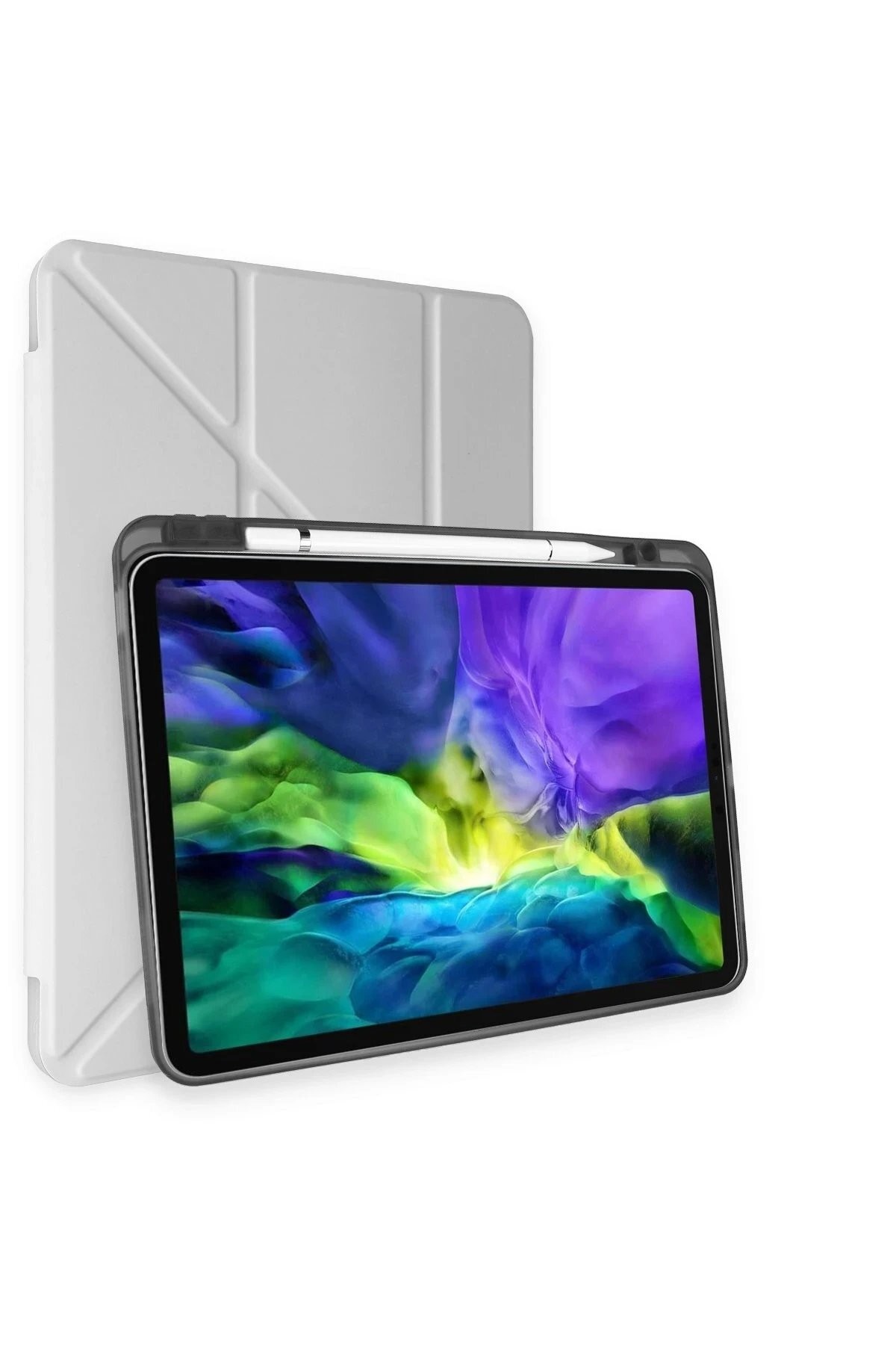 iPad Pro 11 (2018) Kılıf Kalemlikli Mars Tablet Kılıfı - Gri