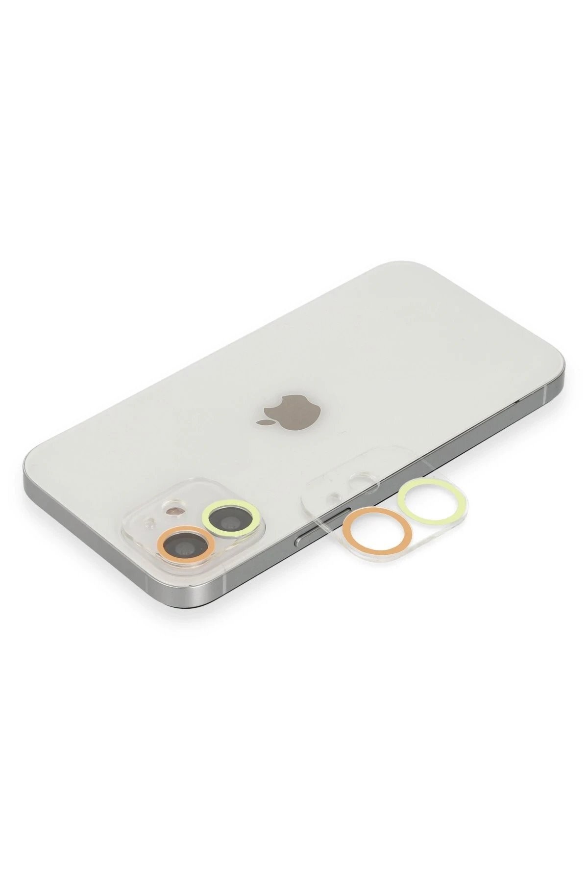 iPhone 11 Renkli Kamera Lens Koruma Cam - Sarı-Turuncu