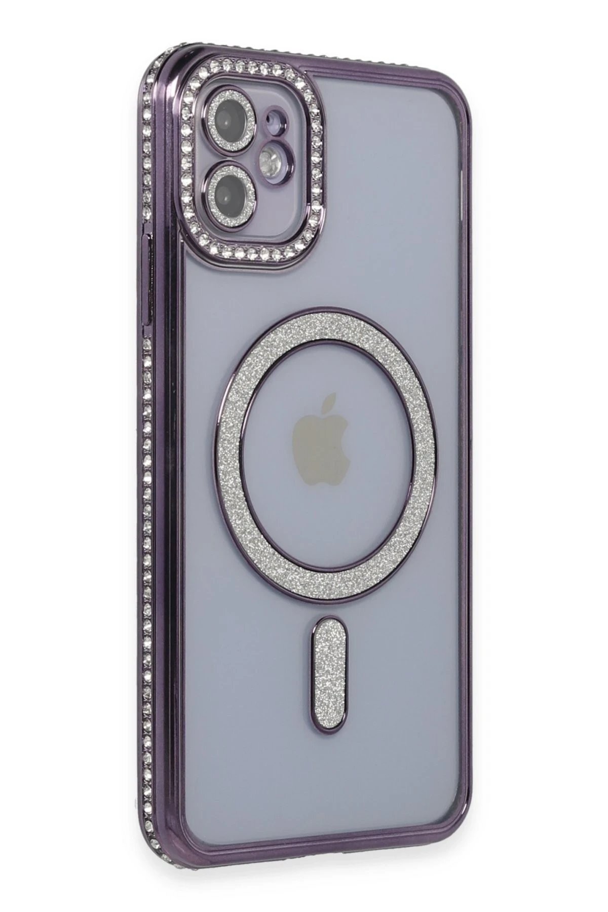 iPhone 11 Kılıf Joke Simli Magneticsafe Kılıf - Derin Mor