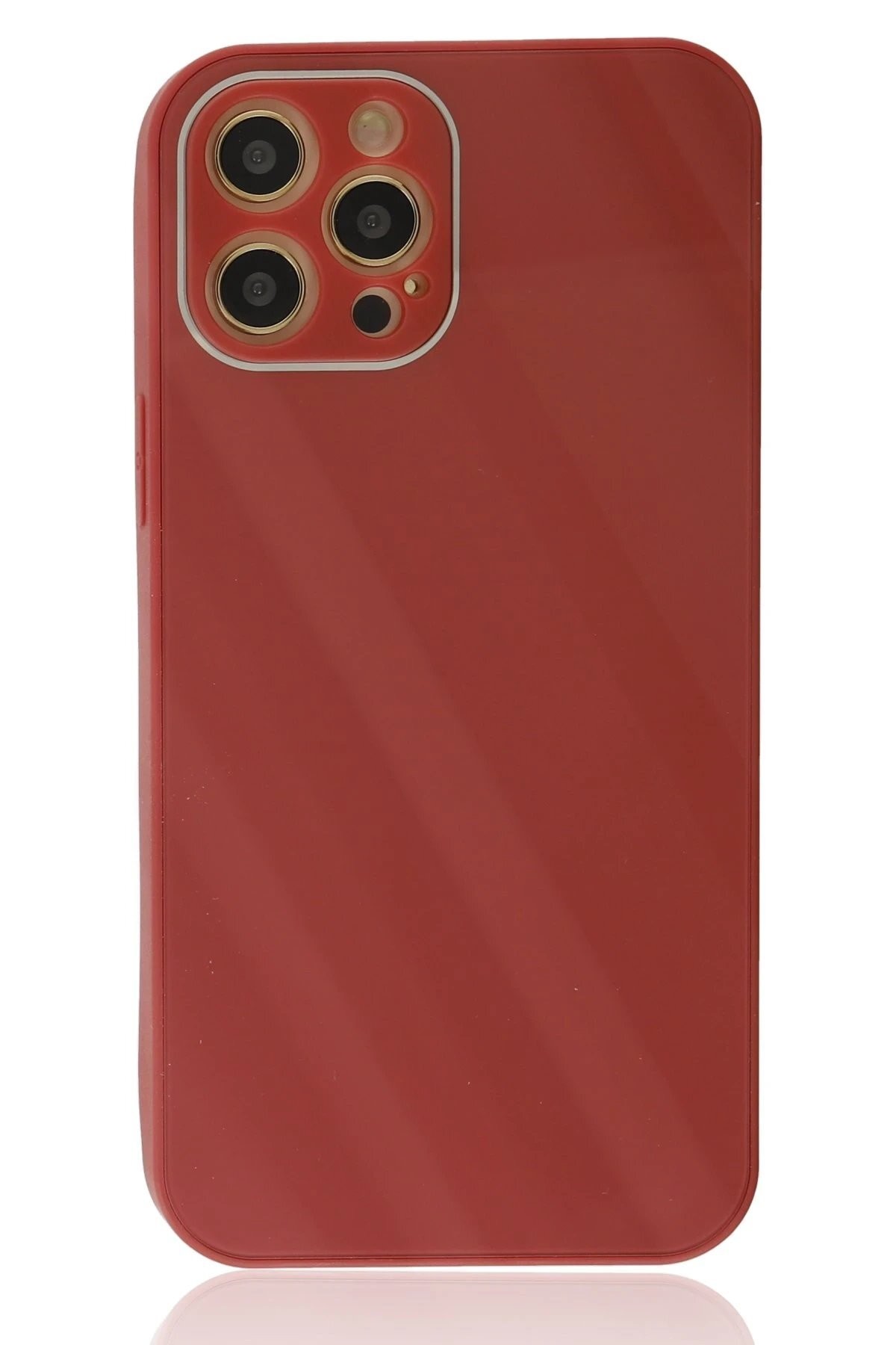 iPhone 12 Pro Kılıf Glass Kapak - Bordo