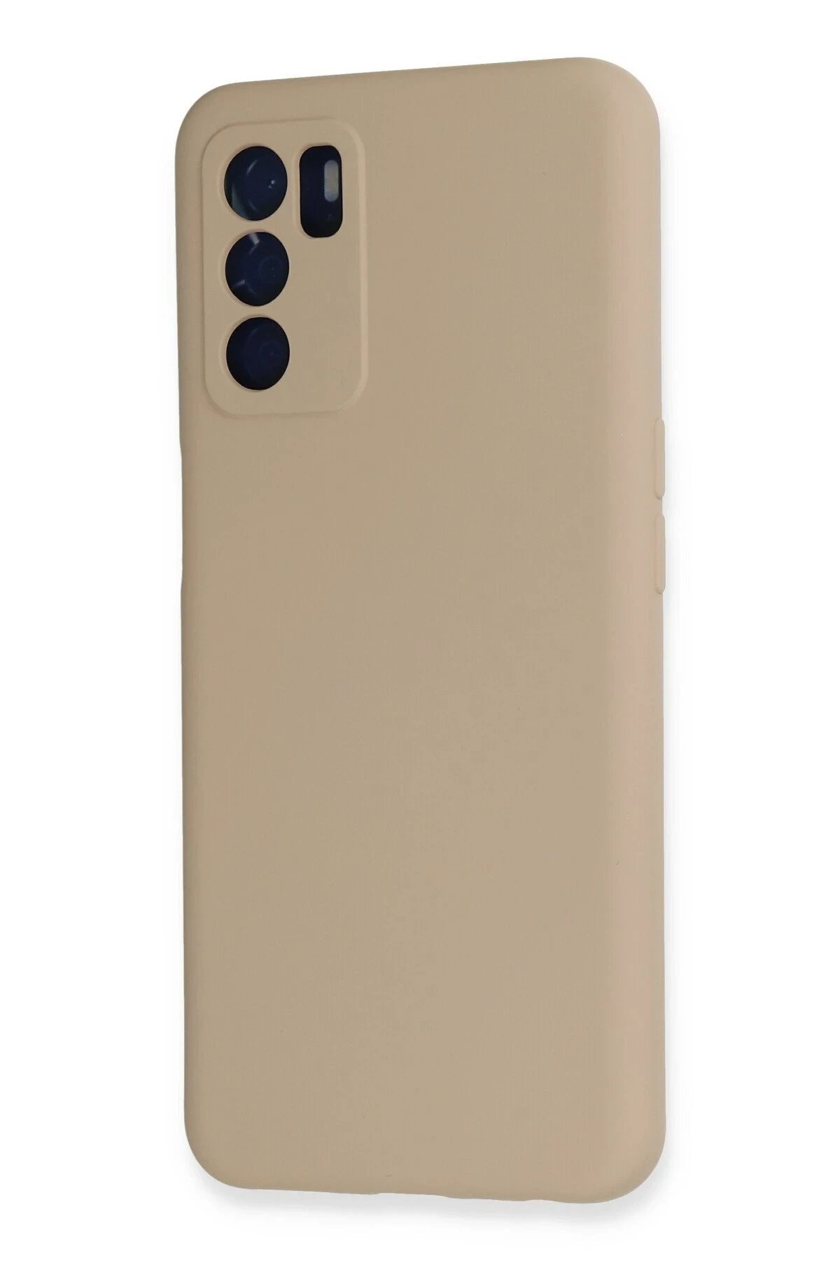 Oppo A16 Kılıf Nano içi Kadife Silikon - Pudra