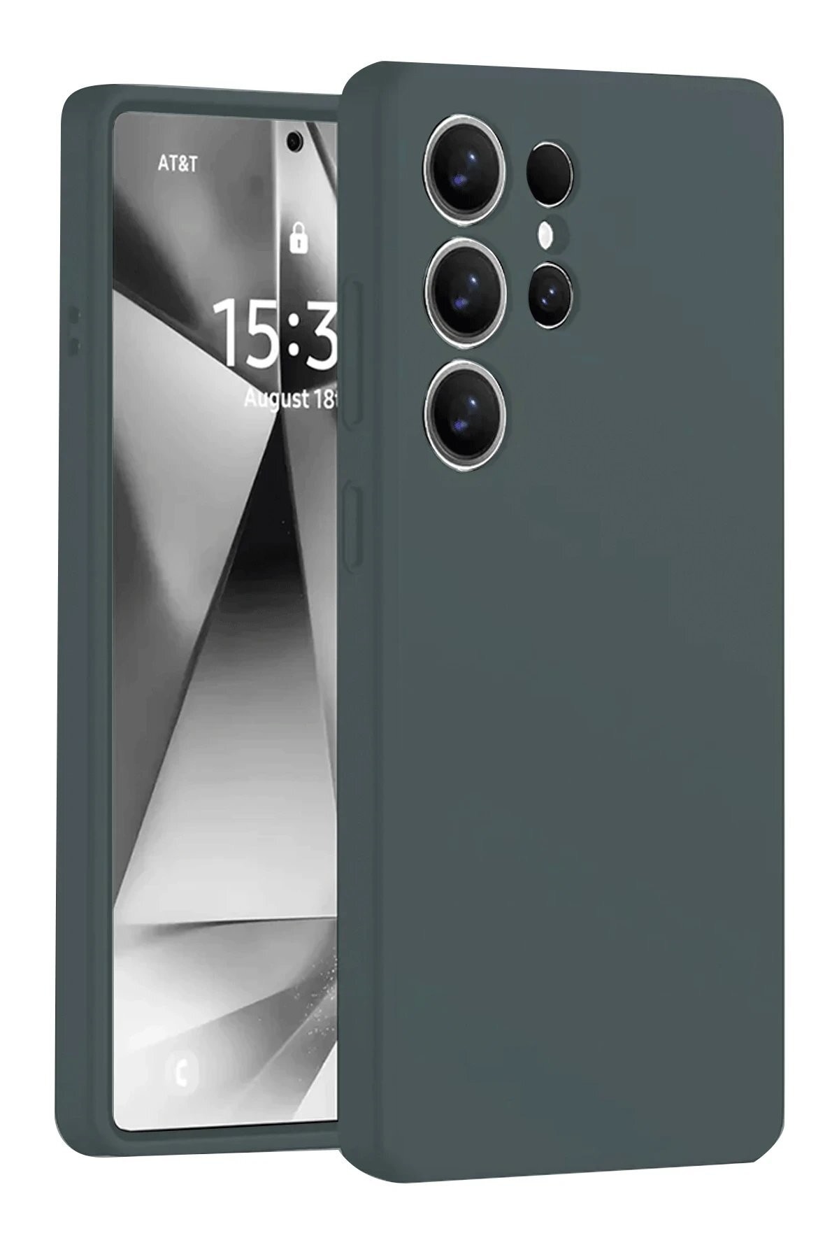 Samsung Galaxy S25 Ultra Kılıf Nano içi Kadife Silikon - Koyu Yeşil