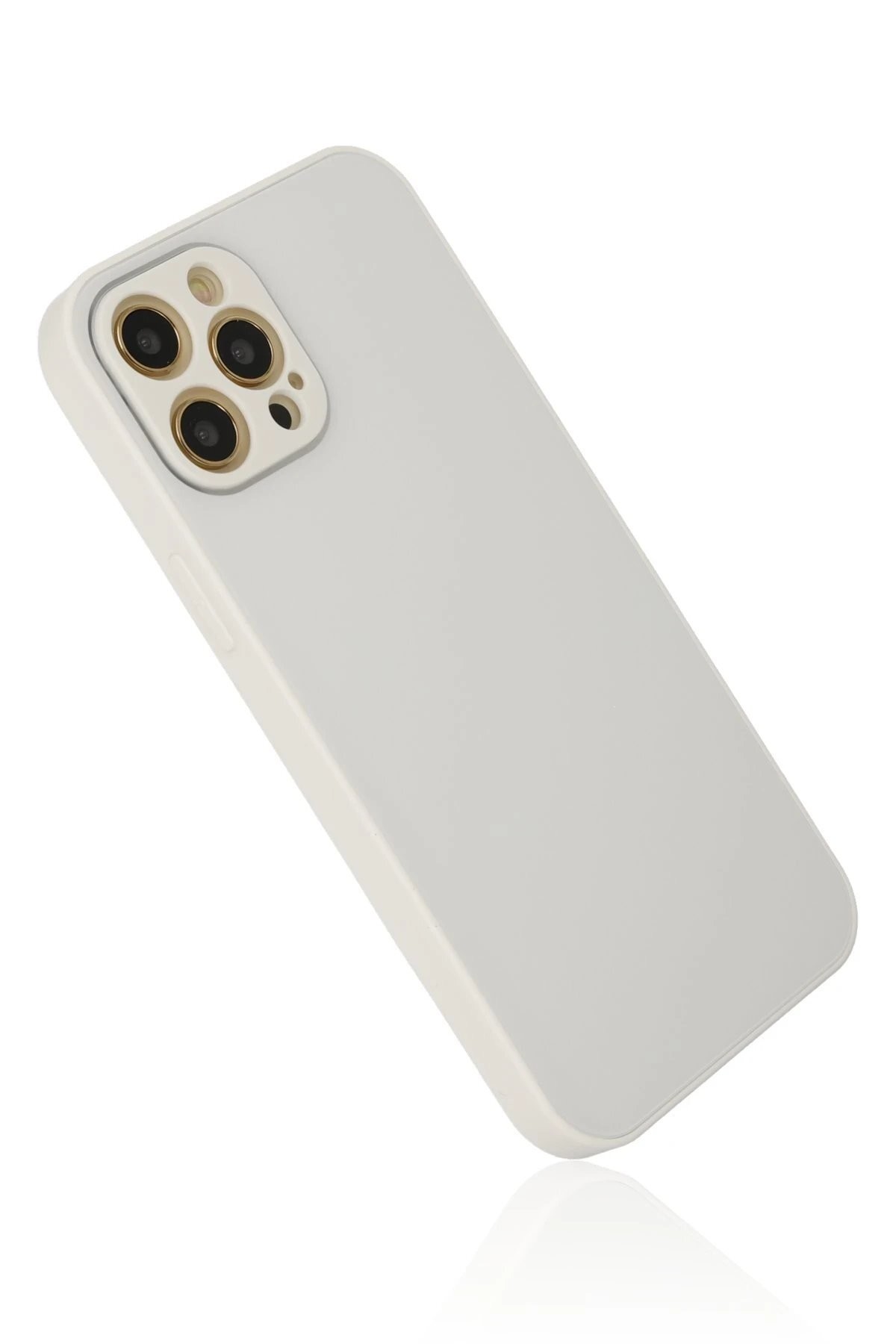 iPhone 12 Pro Kılıf Glass Kapak - Beyaz