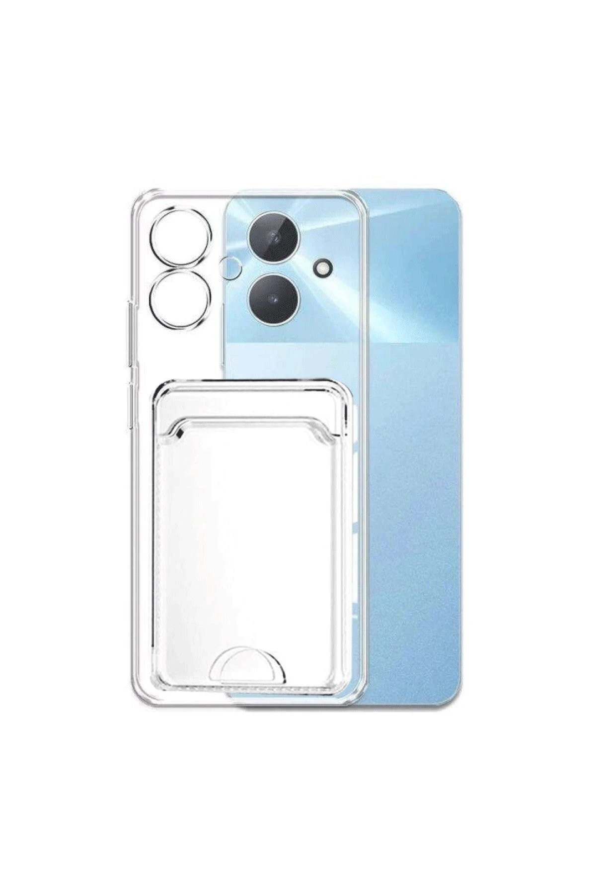 Realme Note 60 Kılıf Kart Şeffaf Silikon - Şeffaf