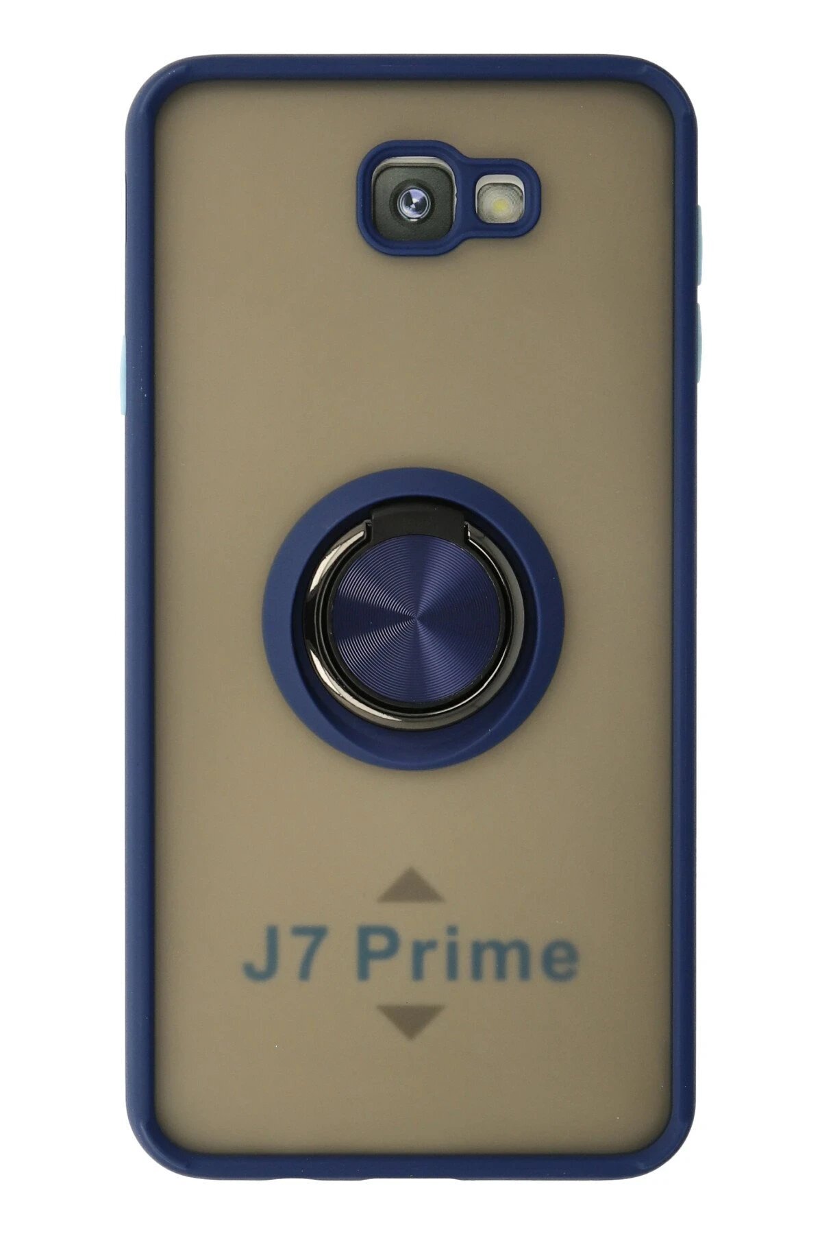 Samsung Galaxy J7 Prime Kılıf Montreal Yüzüklü Silikon Kapak - Lacivert