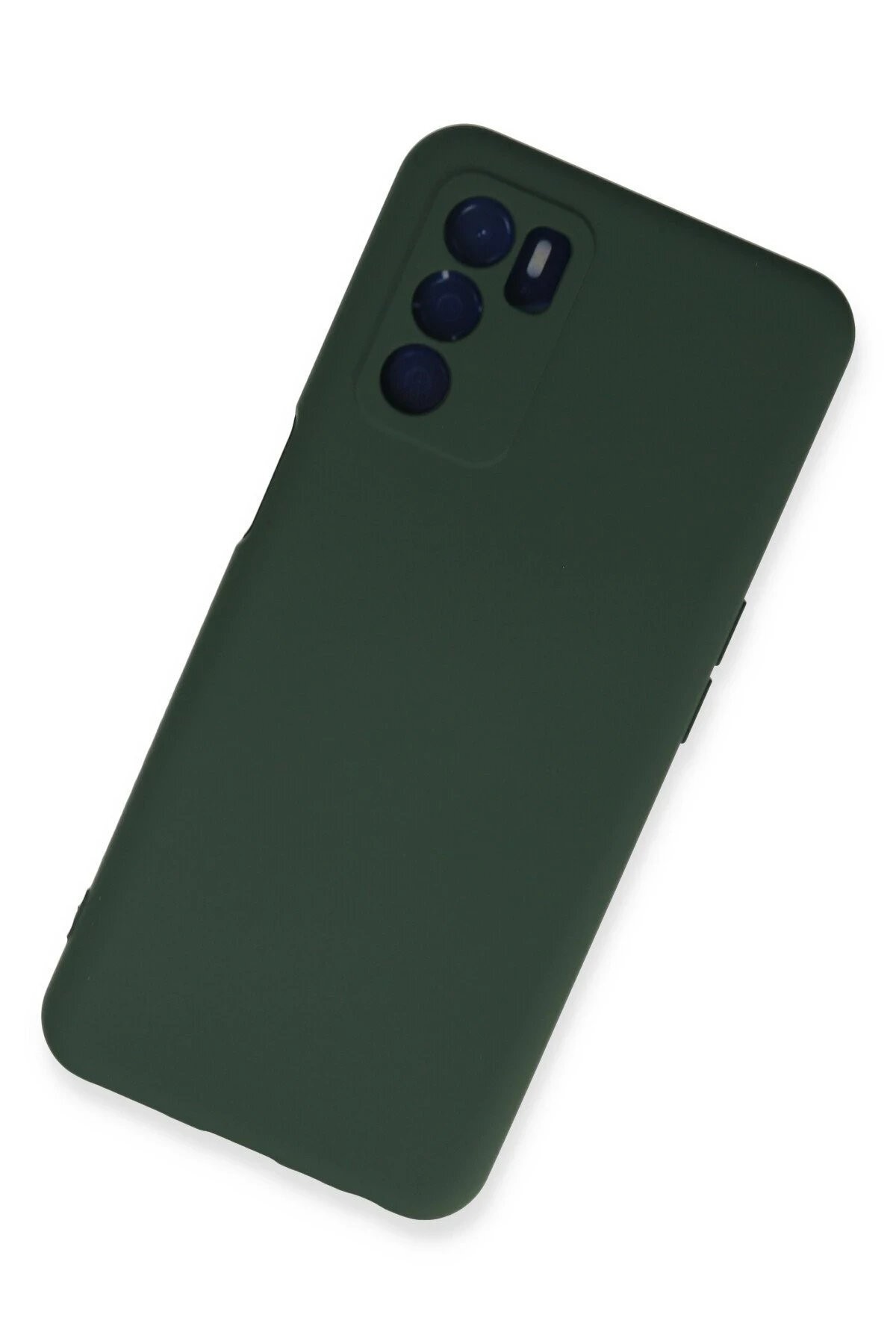 Oppo A16 Kılıf Nano içi Kadife Silikon - Koyu Yeşil