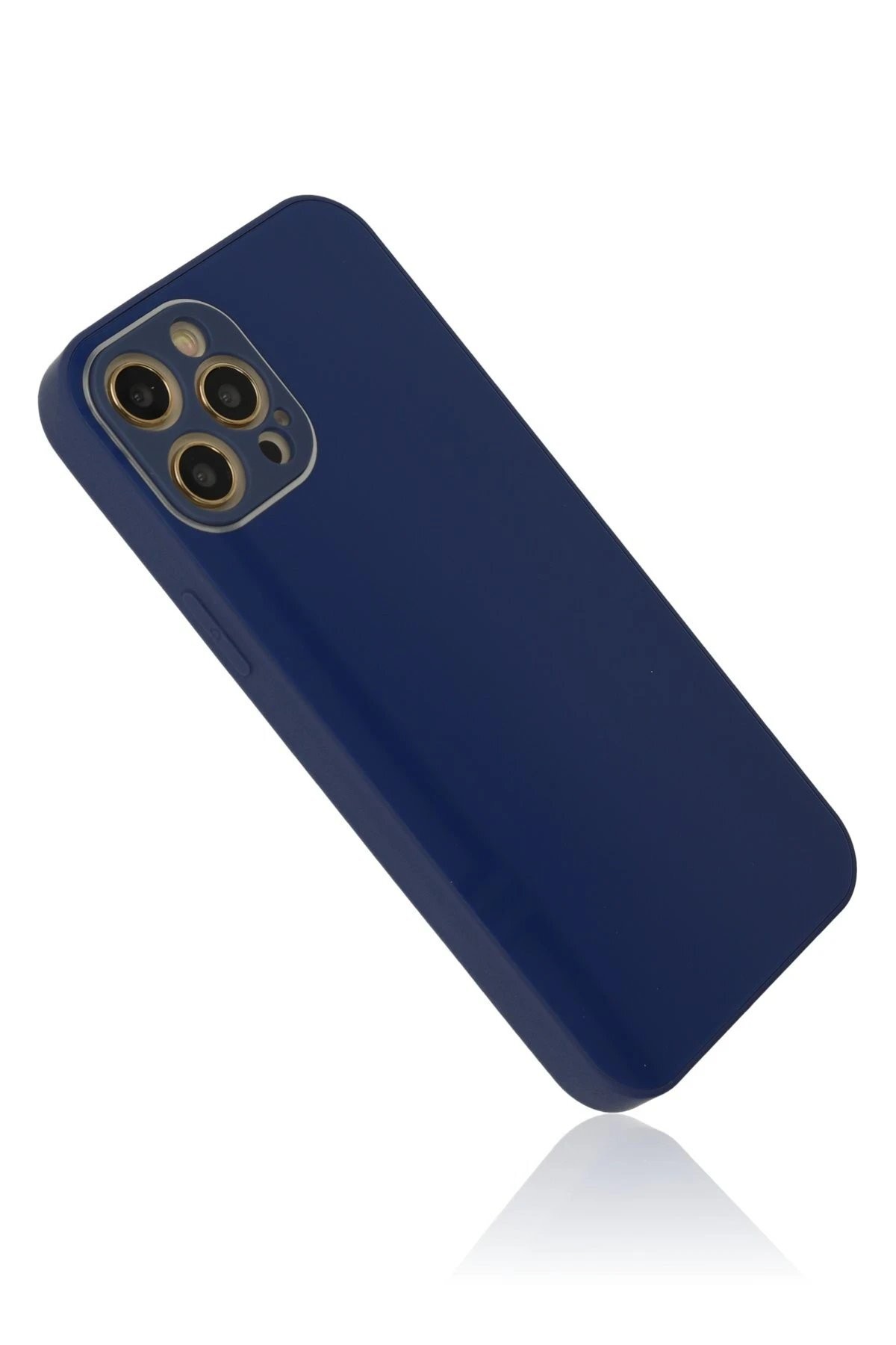 iPhone 12 Pro Max Kılıf Glass Kapak - Lacivert