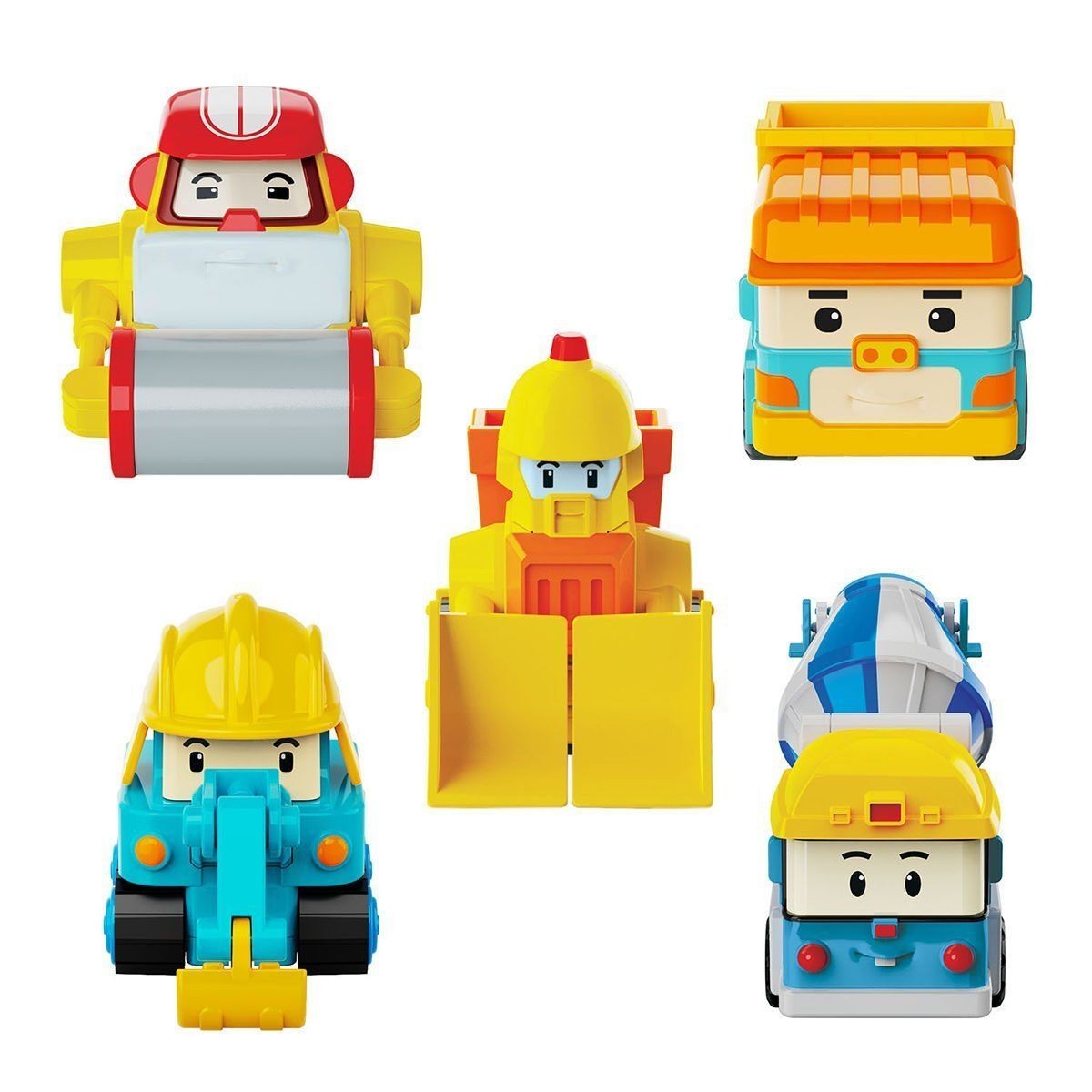POLI MRT-761 Robocar Poli Mini İnşaat Araçları 5li Set