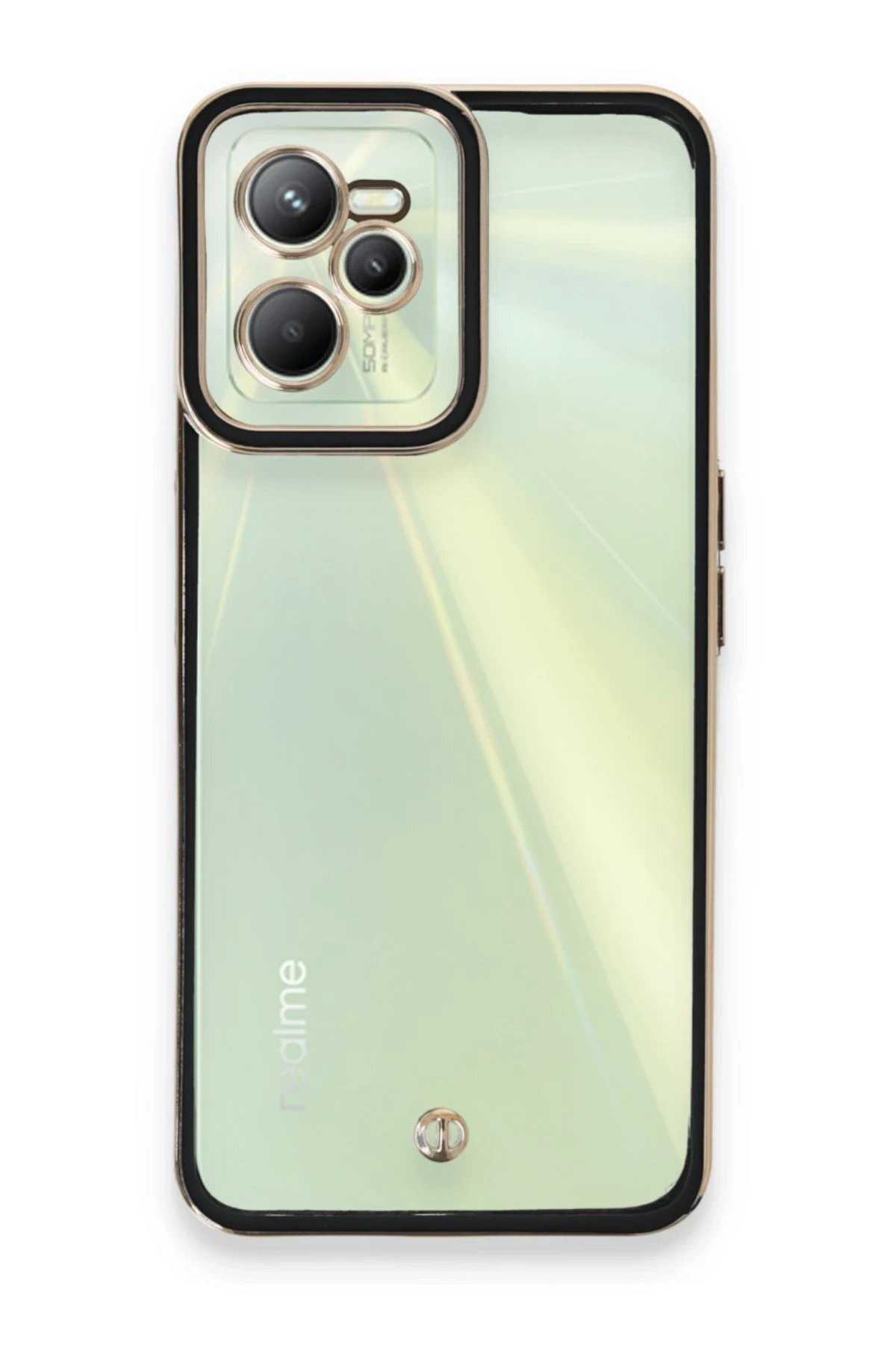 Realme C35 Kılıf Liva Lens Silikon - Siyah
