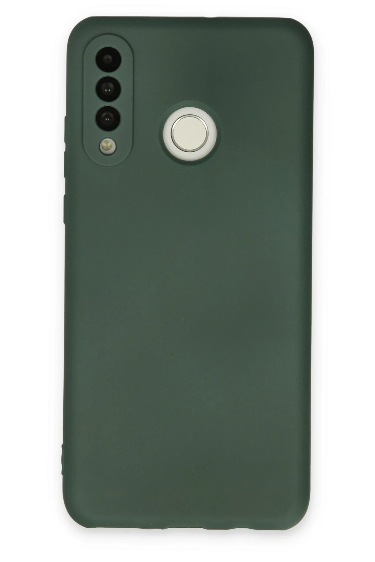 Huawei P30 Lite Kılıf Nano içi Kadife Silikon - Koyu Yeşil