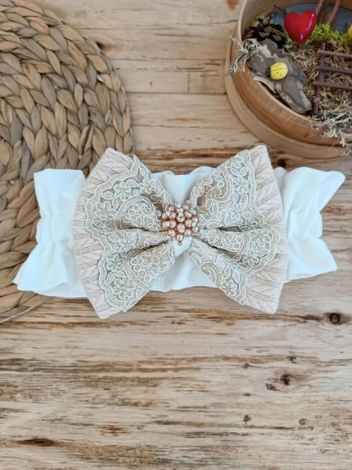 Yenidoğan Teri Cotton Taç Nakışlı Prizma Taş Kundak Bebek Battaniyesi