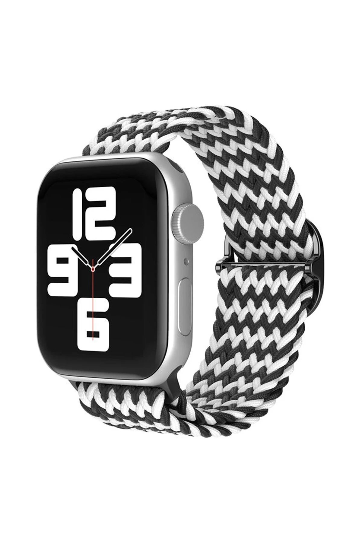 Apple Watch 38mm Star Kordon - Zigzag Siyah-Beyaz