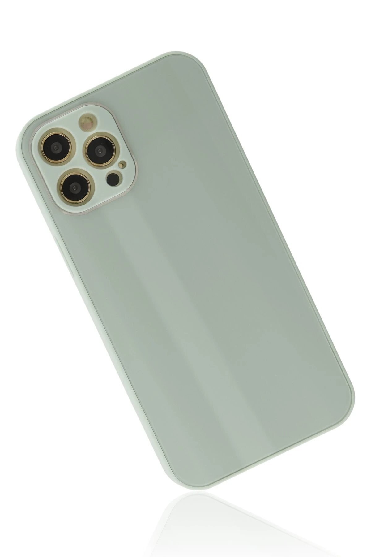 iPhone 12 Pro Max Kılıf Glass Kapak - Turkuaz
