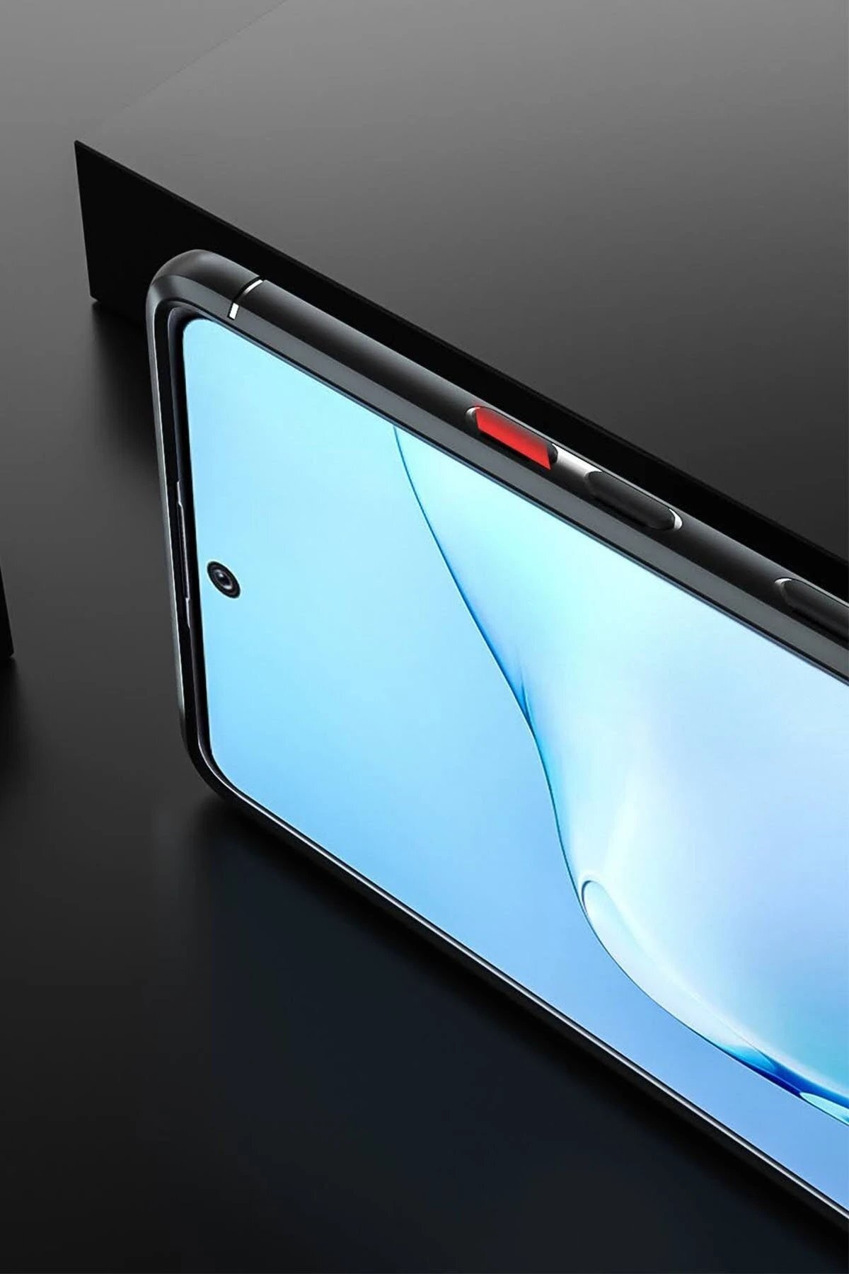 Samsung Galaxy A91 / S10 Lite Kılıf Range Yüzüklü Silikon - Siyah-Gold