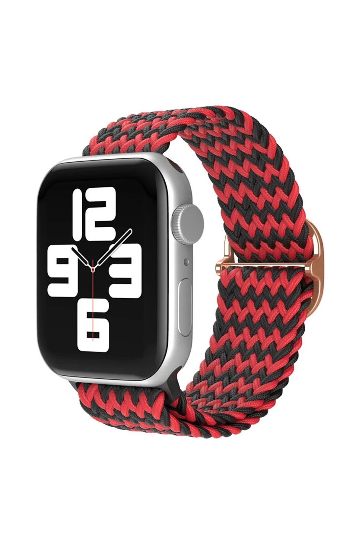Apple Watch 42mm Star Kordon - Zigzag Kırmızı-Siyah