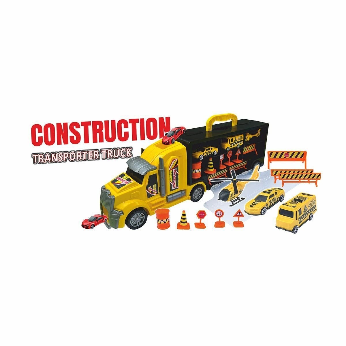 ERN-874 HEROES TOYS ÇANTALI İNŞAAT TAŞIYICI TIR SETİ