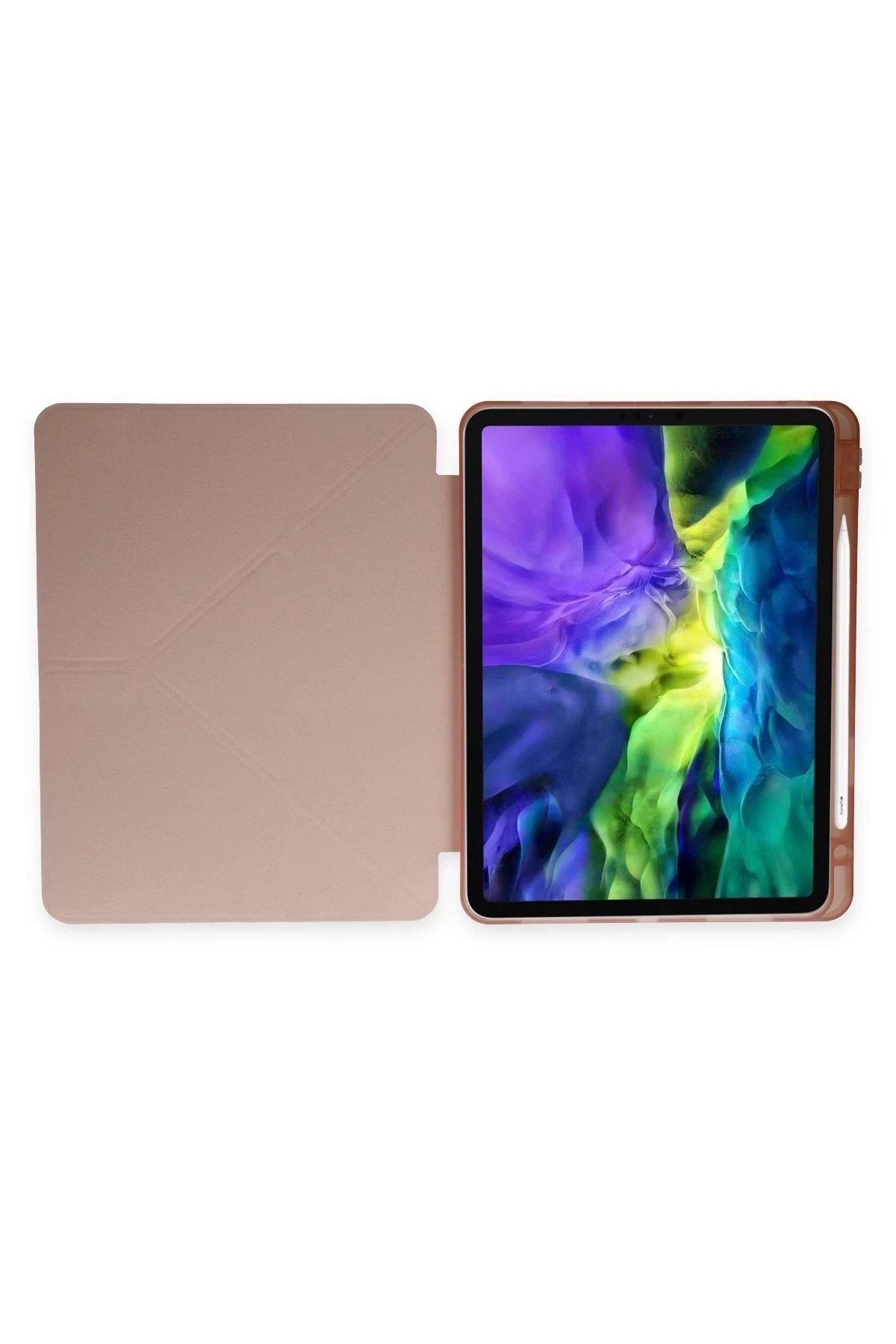 iPad Pro 11 (2018) Kılıf Kalemlikli Mars Tablet Kılıfı - Rose Gold
