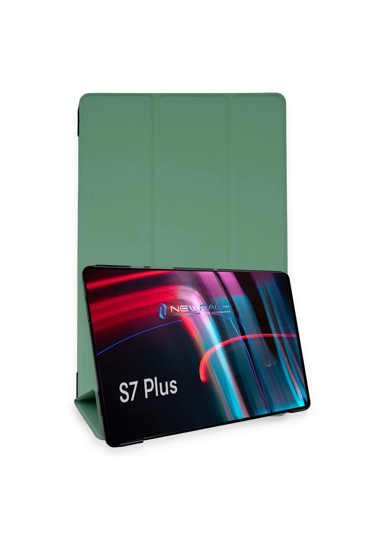 Samsung Galaxy T970 Tab S7 Plus 12.4 Kılıf Tablet Smart Kılıf - Koyu Yeşil