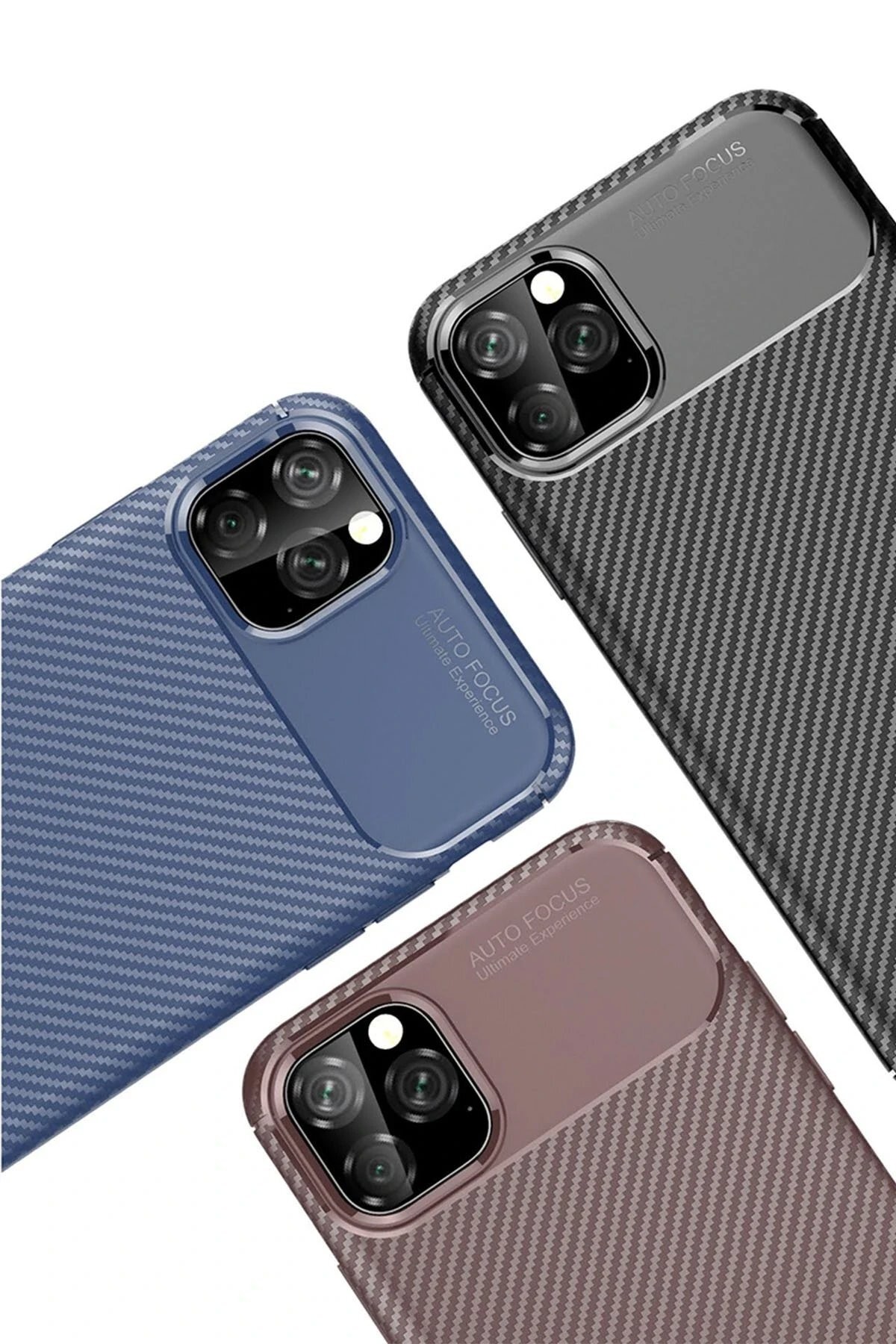 iPhone 11 Pro Max Kılıf Auto Focus Karbon Kapak - Siyah
