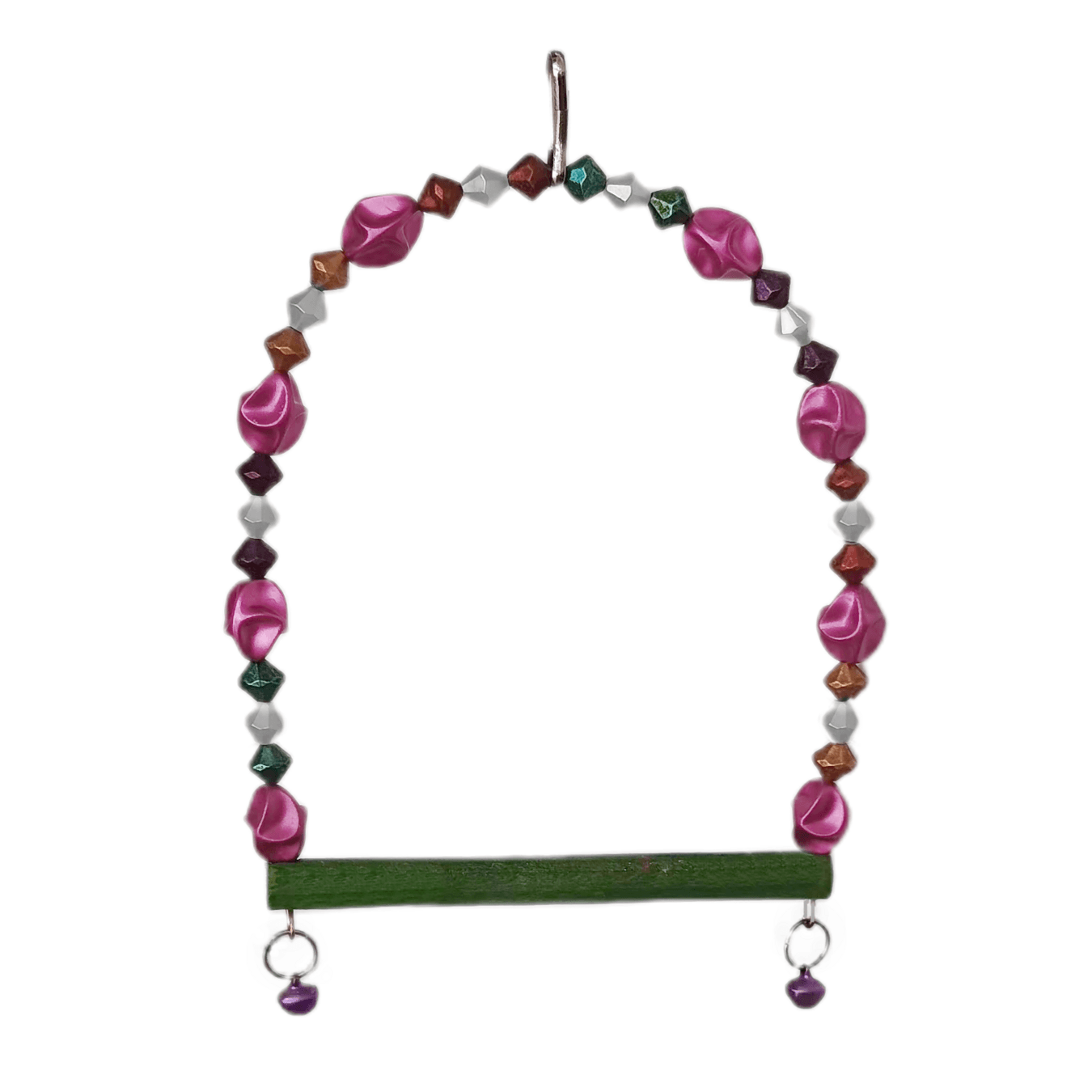 Markapet Boncuklu Ve Tünekli Kuş Salıncağı 10 cm-14 cm Bordo