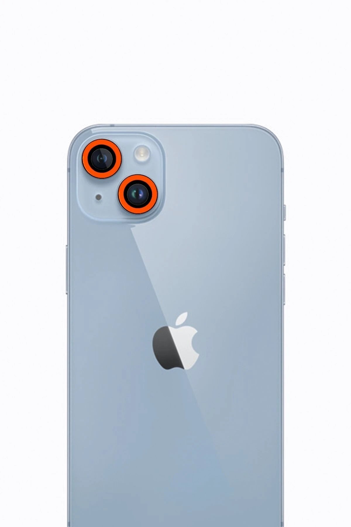 iPhone 13 Neon Fosforlu Kamera Lens - Turuncu