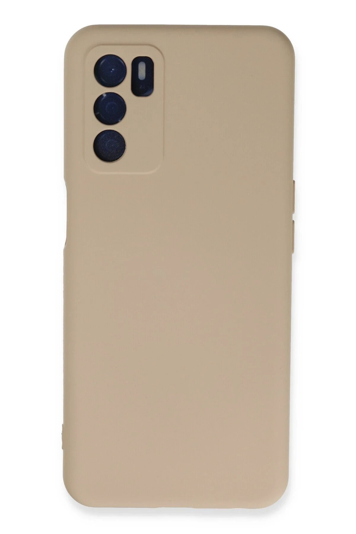 Oppo A16 Kılıf Nano içi Kadife Silikon - Pudra