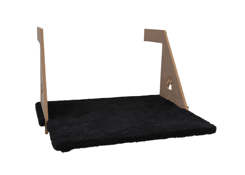 Ahşap Kalorifer Peteği Kedi Radyatör Yatağı 30 cm x 43 cm Siyah (15 kg)