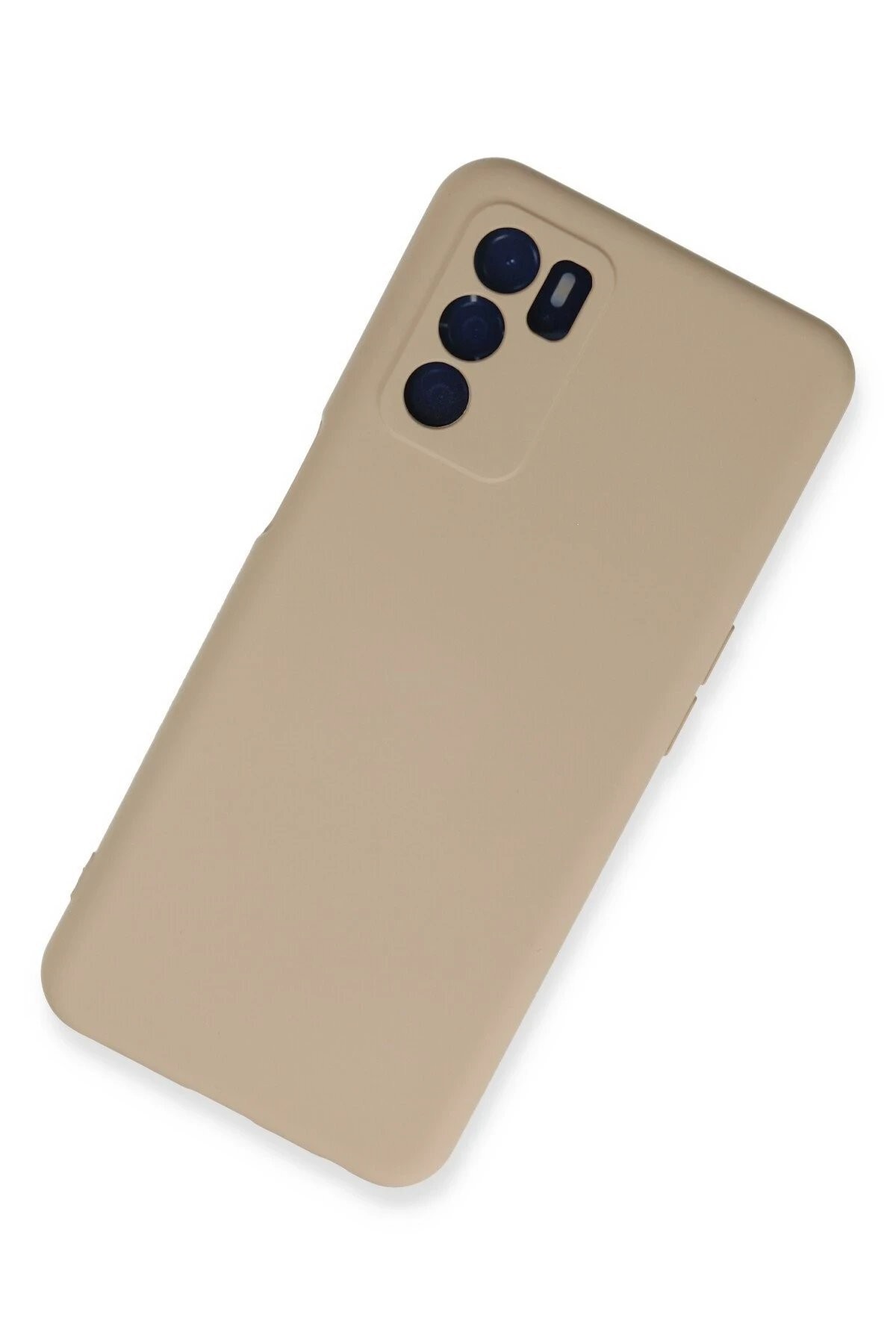 Oppo A16 Kılıf Nano içi Kadife Silikon - Pudra