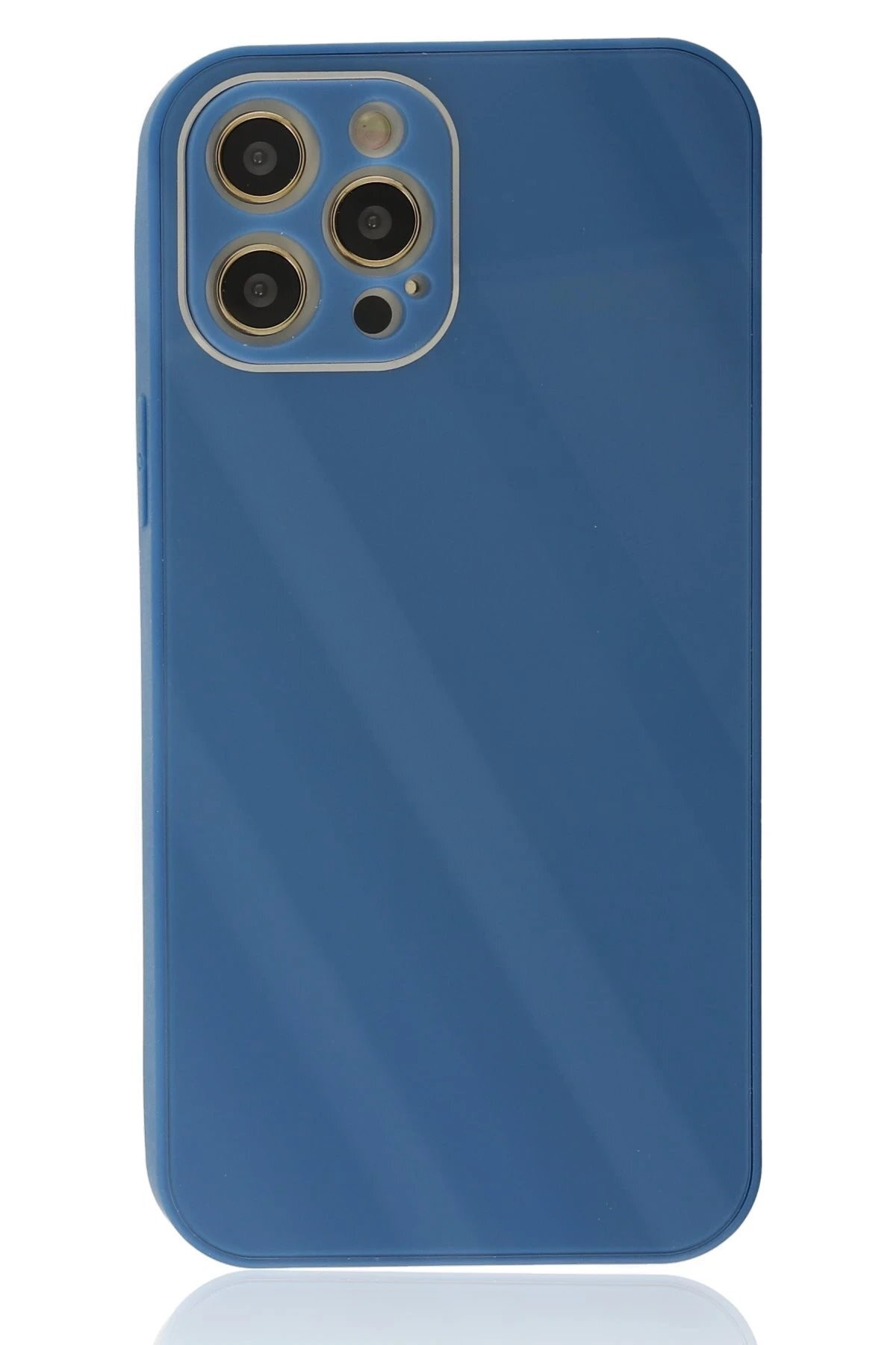 iPhone 12 Pro Kılıf Glass Kapak - Mavi
