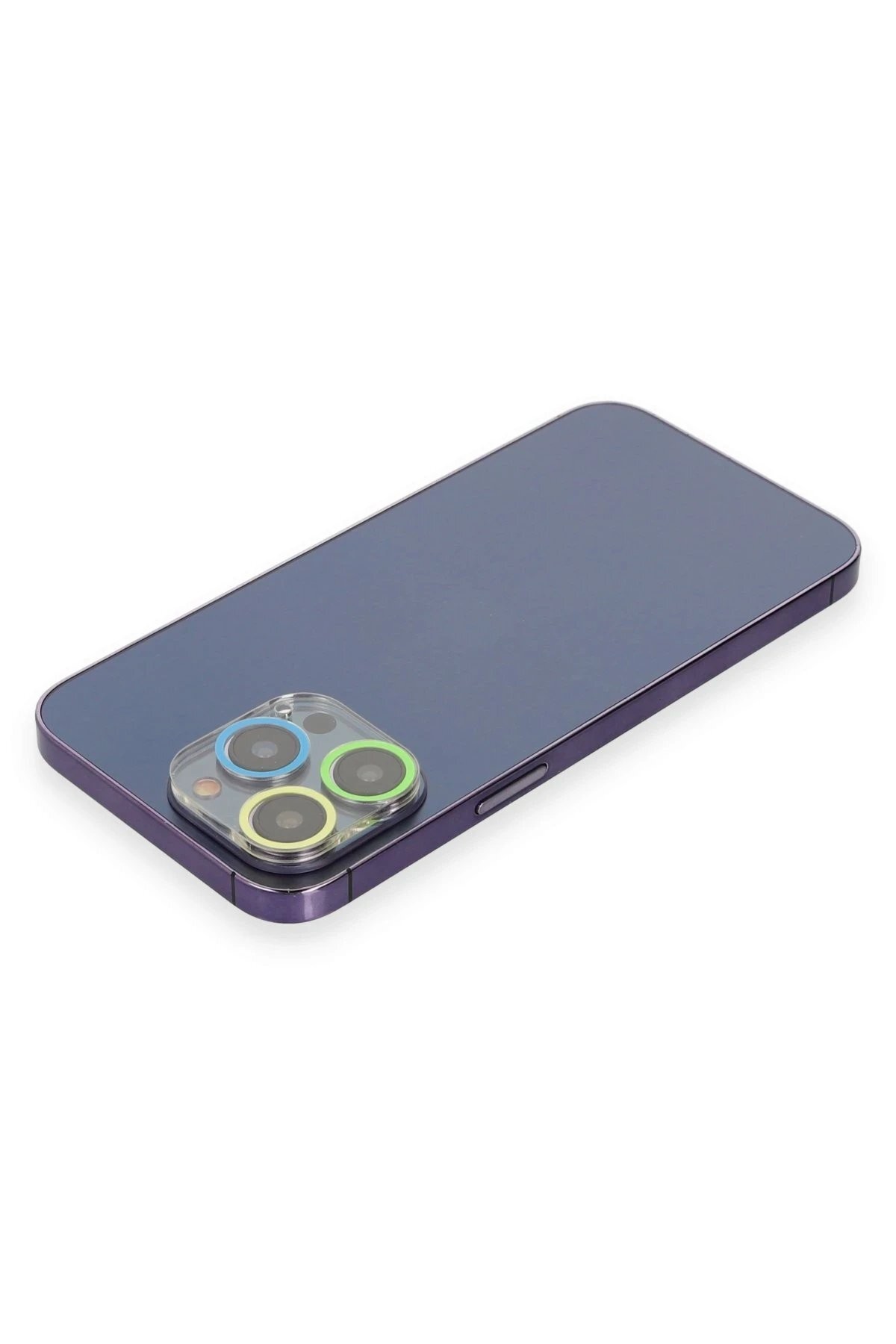 iPhone 13 Pro Max Renkli Kamera Lens Koruma Cam - Yeşil-Sarı