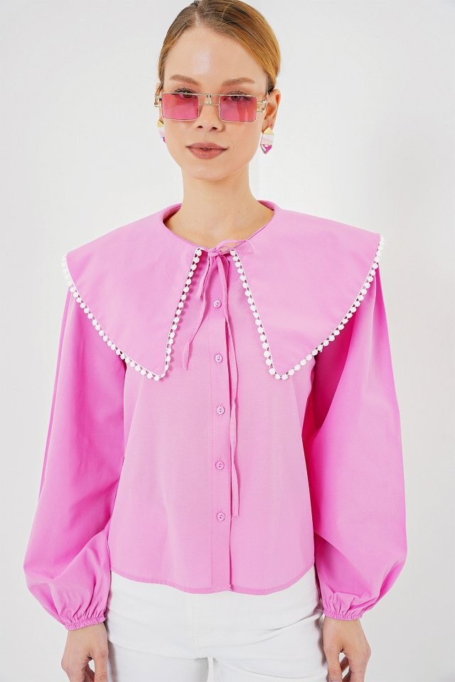 Bebe Yaka Gömlek 20314 - Pembe