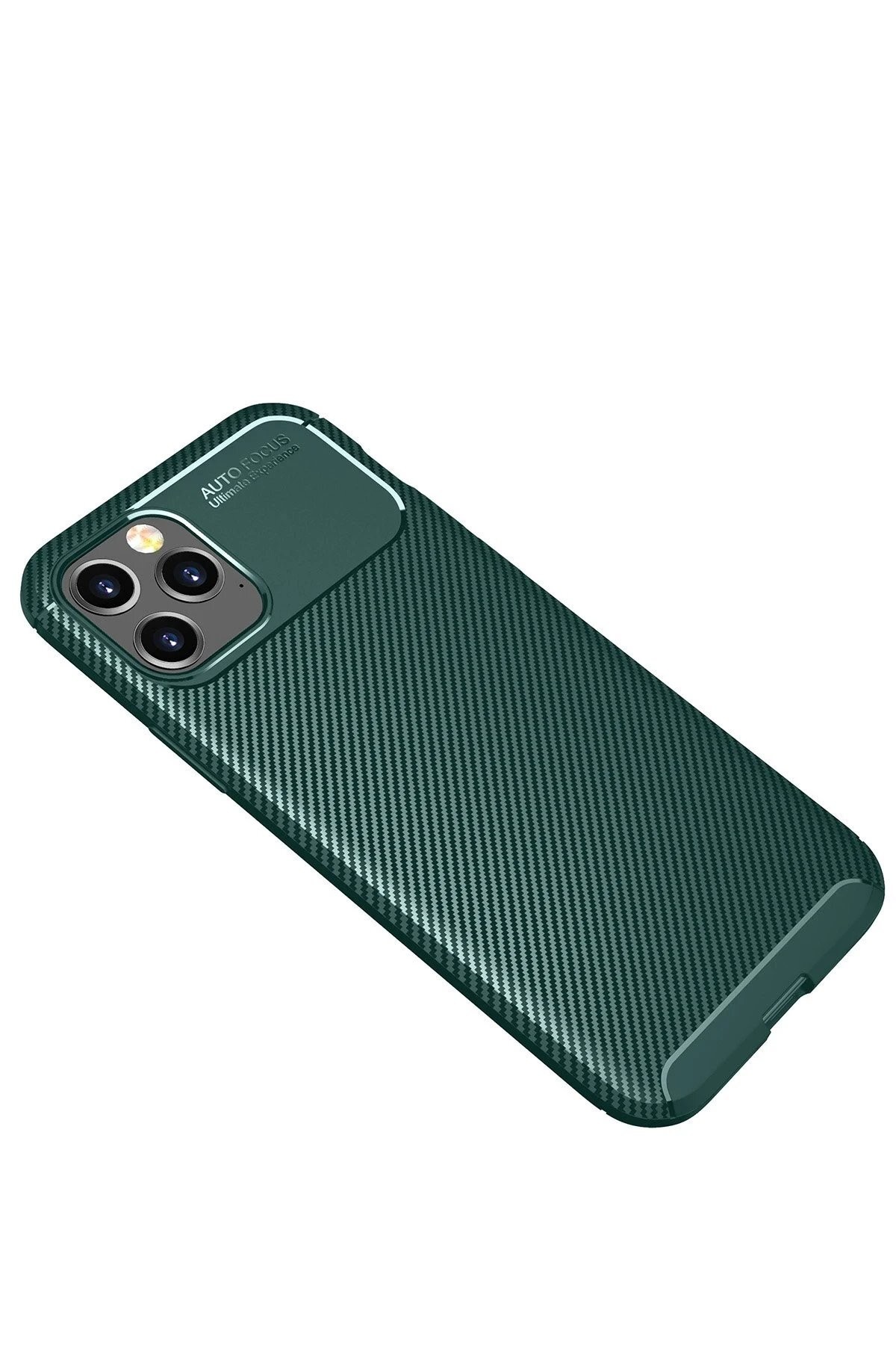 iPhone 11 Pro Max Kılıf Auto Focus Karbon Kapak - Yeşil