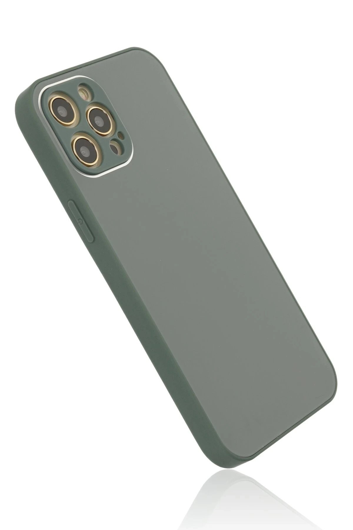 iPhone 12 Pro Kılıf Glass Kapak - Koyu Yeşil