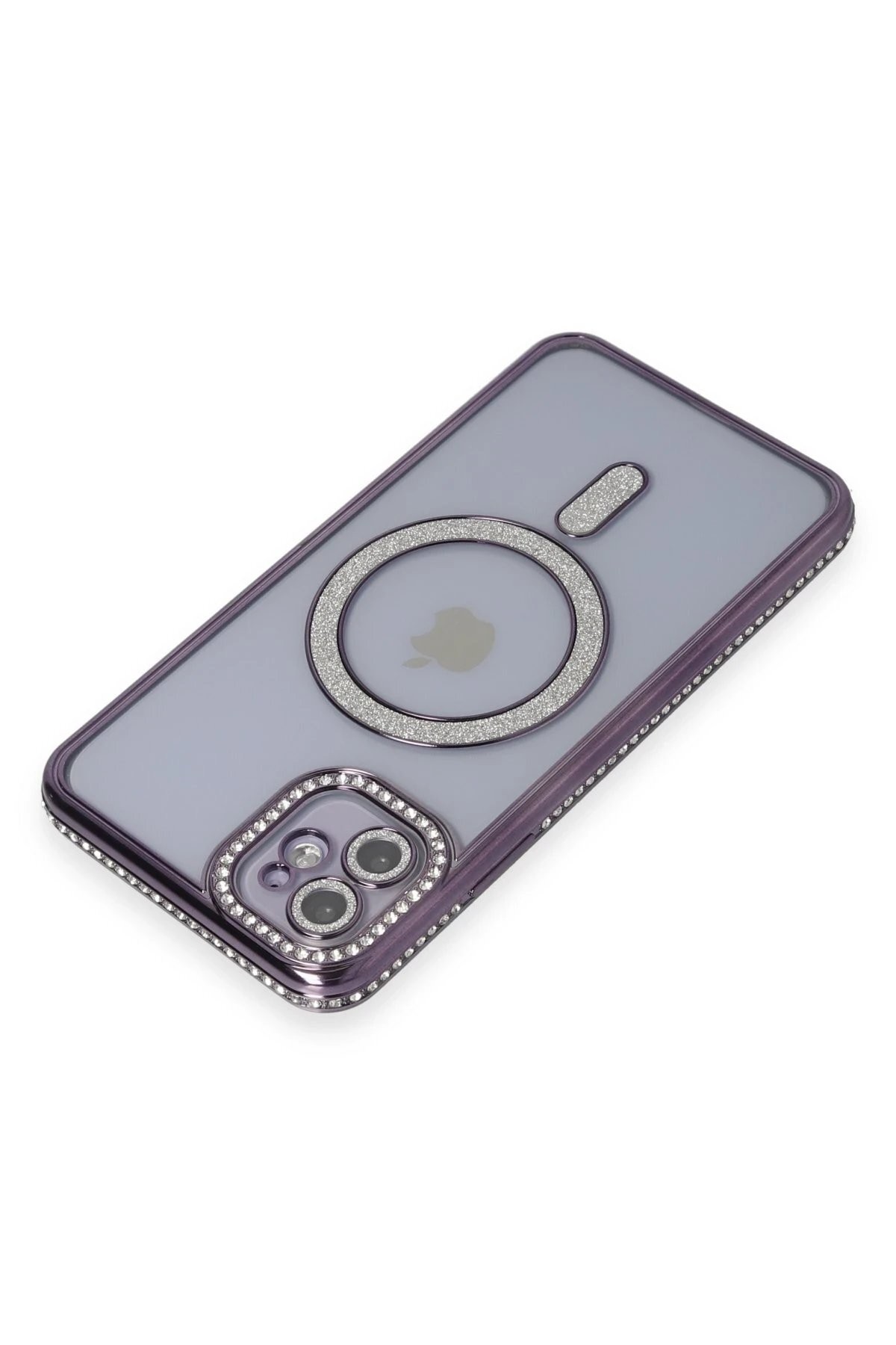 iPhone 11 Kılıf Joke Simli Magneticsafe Kılıf - Derin Mor