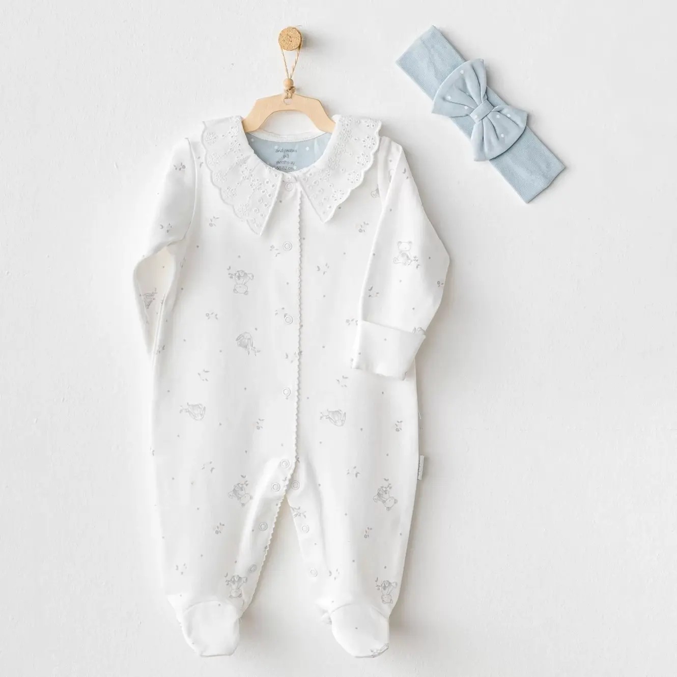 Andywawa Ac25644 Cuddly Bunny Bear Tulum Takım Ekru