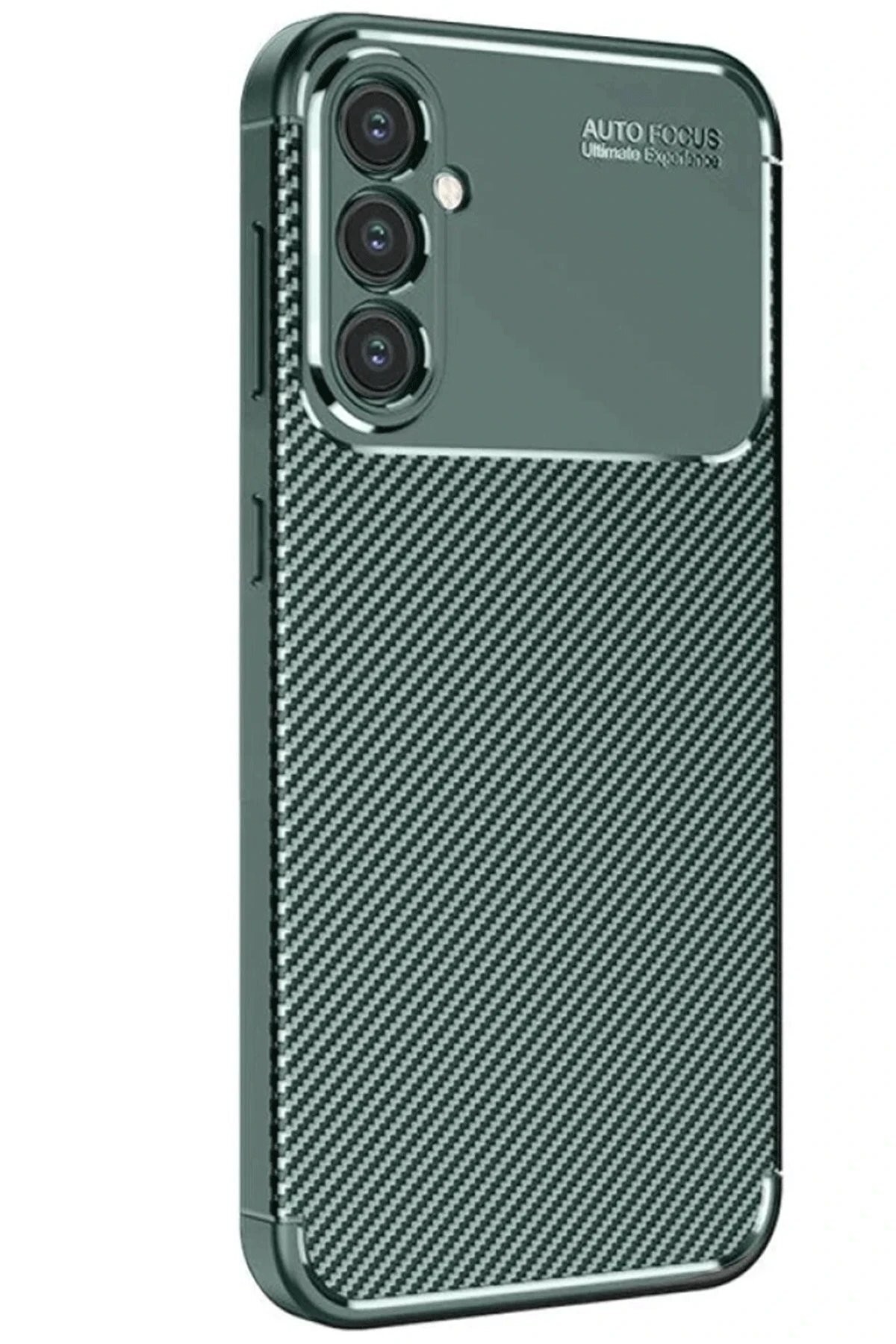 Samsung Galaxy S25 Kılıf Auto Focus Karbon Kapak - Koyu Yeşil