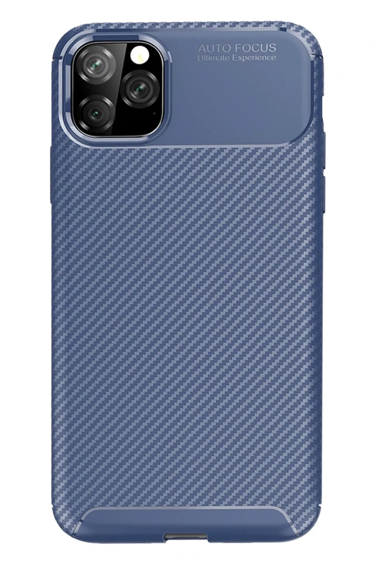 iPhone 11 Pro Max Kılıf Auto Focus Karbon Kapak - Lacivert