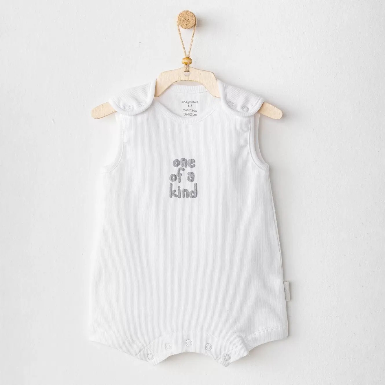 Andywawa Ac25895 Romper Basic Bebek Tulum White