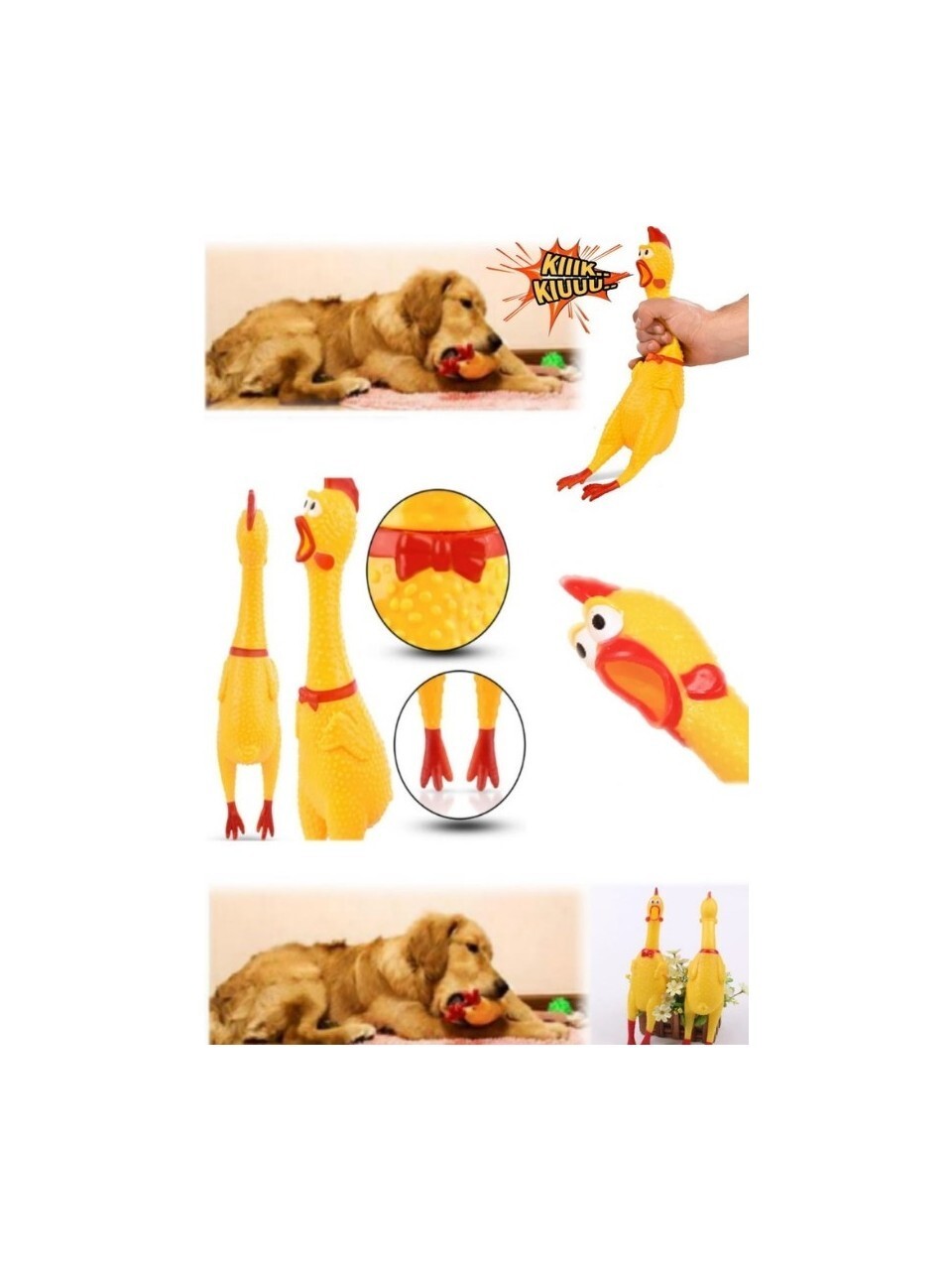 Sesli Horoz Eğlenceli Köpek ve Kediler İçin Sesli Öten Horoz Oyuncak 28 cm