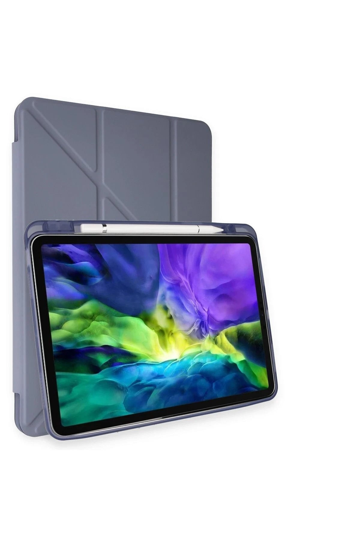 iPad Pro 11 (2018) Kılıf Kalemlikli Mars Tablet Kılıfı - Lila