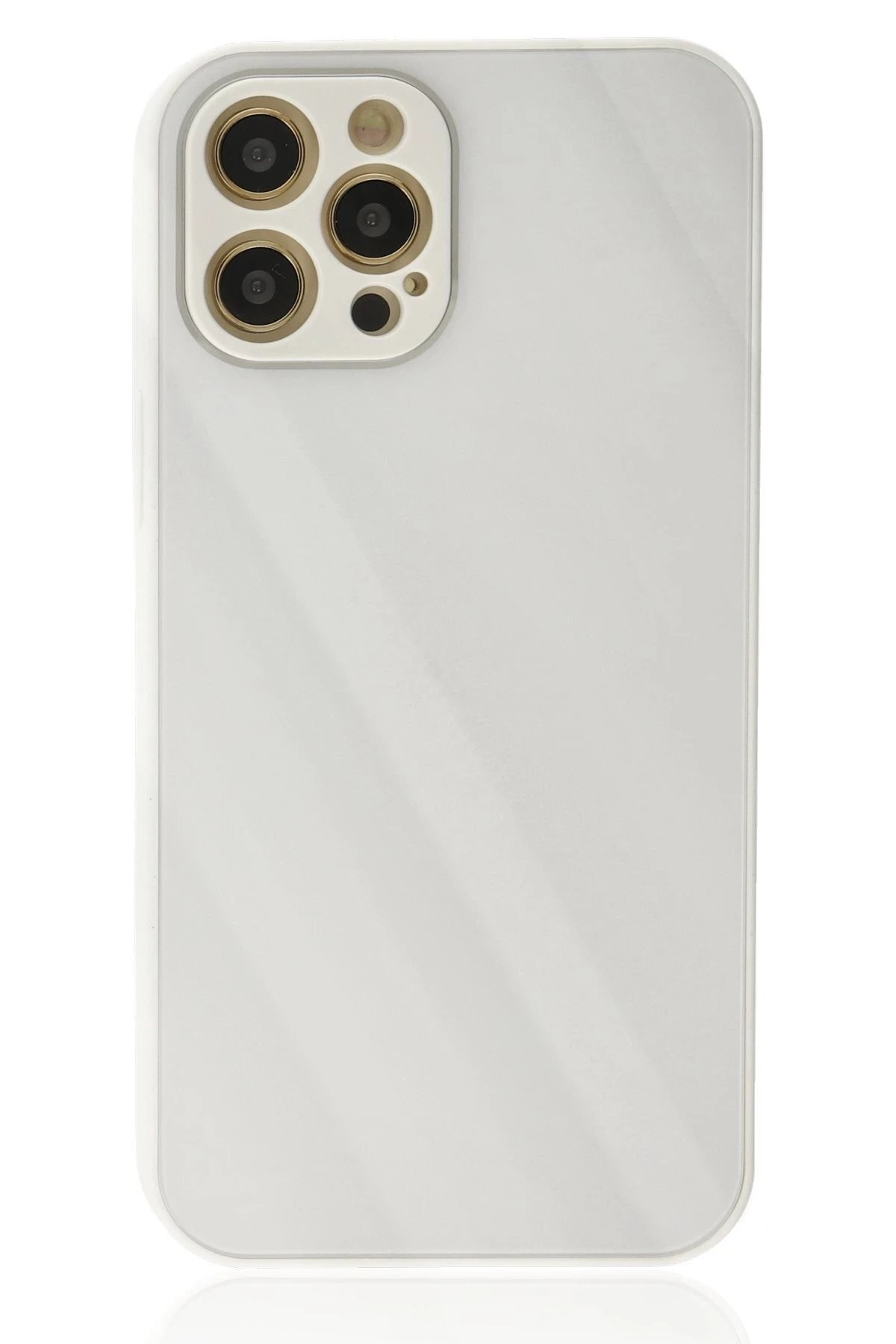 iPhone 12 Pro Kılıf Glass Kapak - Beyaz